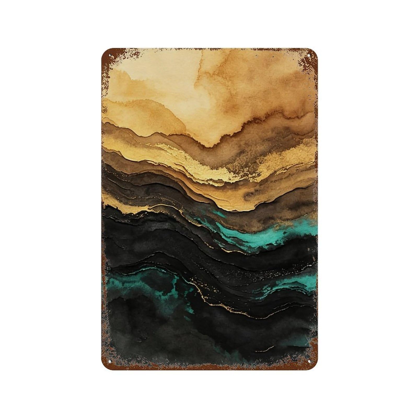 Wihyrtui Style Stratified Terrestrial Hue Lines (3) Wall Retro Iron Metal Tin Sign Vintage Art Poster Modern Home Cofffee Club Art Bar Shop Decor 30X20cm