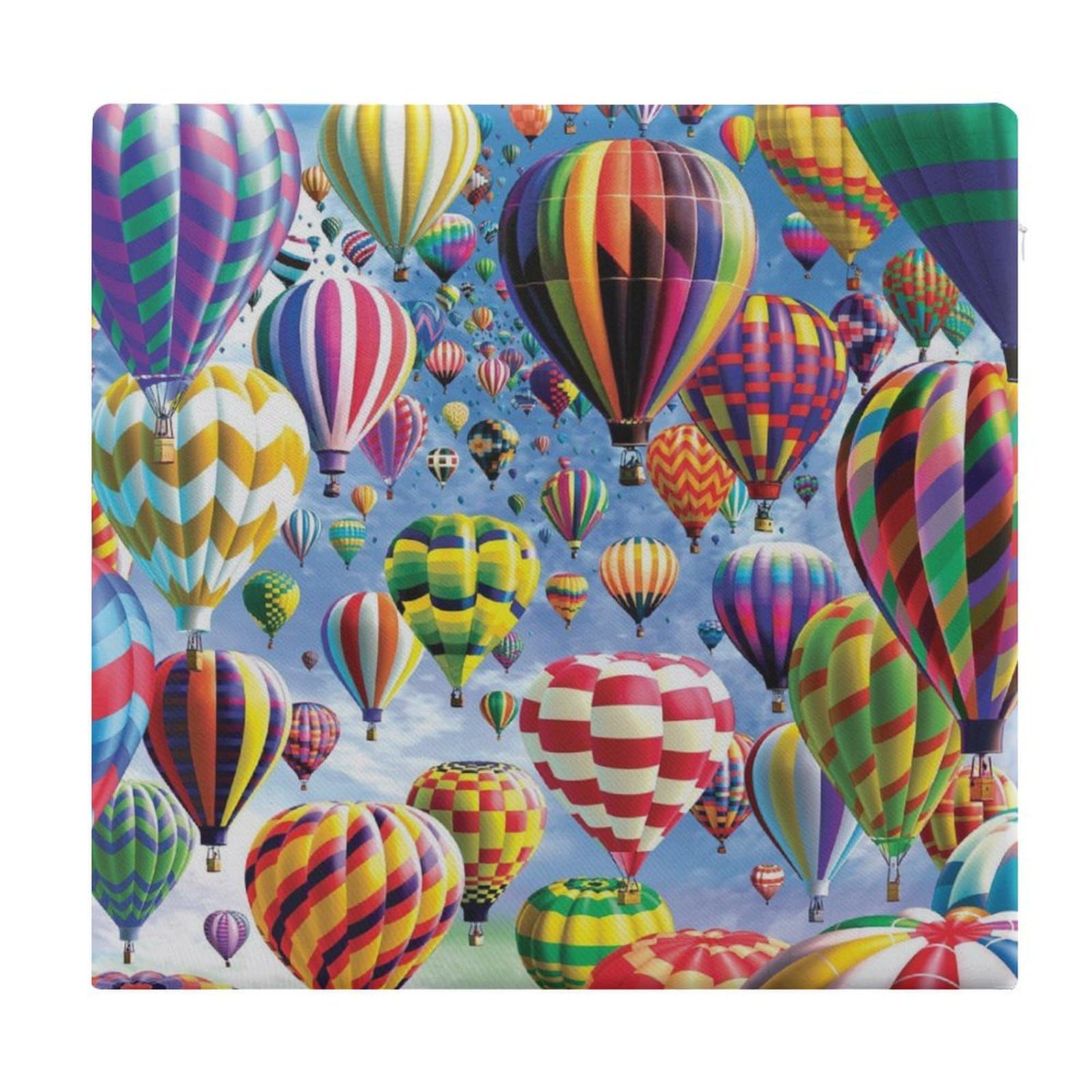JZemdybill Chair Pad, Hot Air Balloon Sky Seat Pad, Square Chair Cushion for Yoga Living Room Balcony