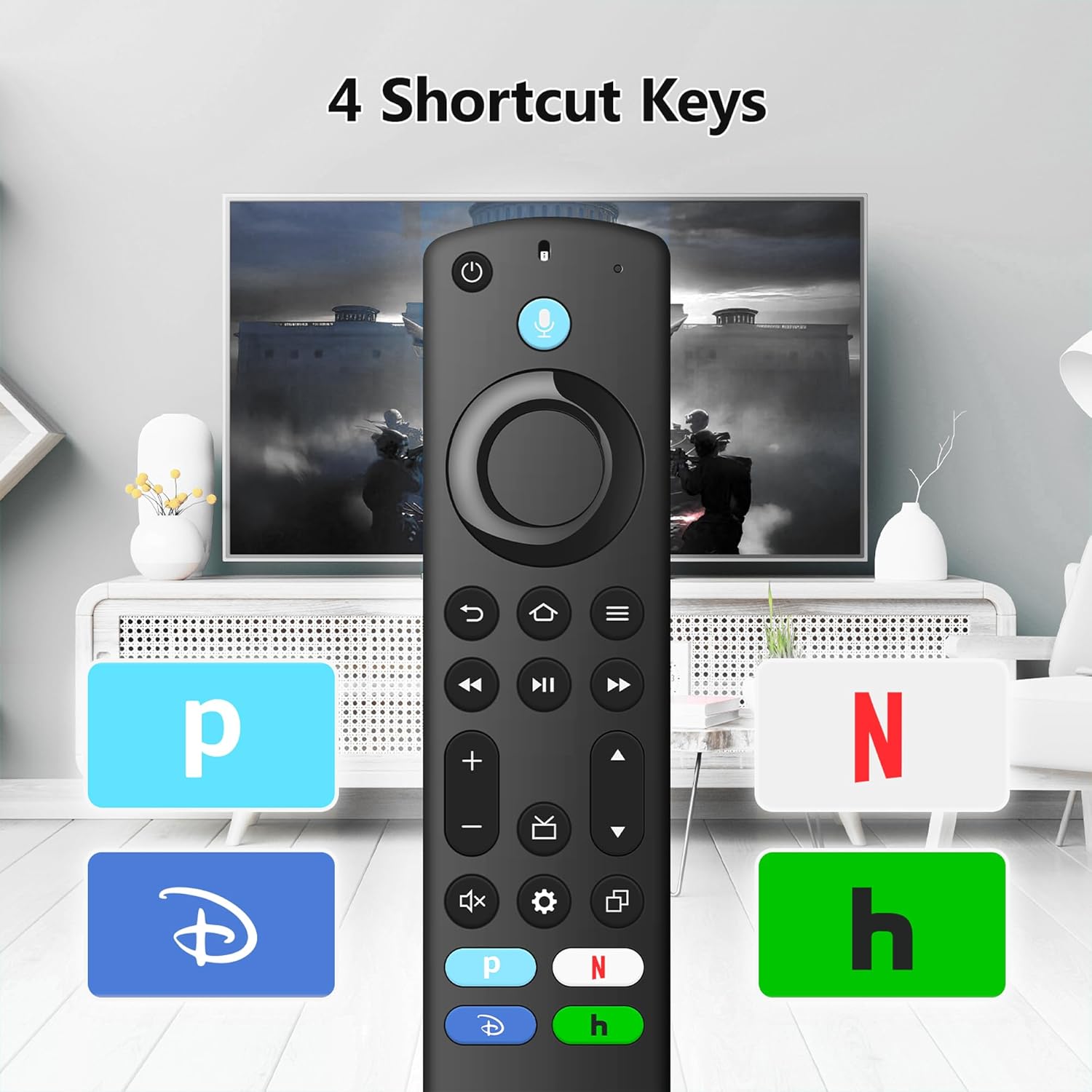 Replacement Voice Remote for Fire Smart Stick 4K/4k Max(1st/2nd Gen),Stick(2nd/3rd Gen)/Lite/HD,TV Cube,Remote for 3rd Gen,Omni,QLED Series,Some TCL,Hisense Smart TVs