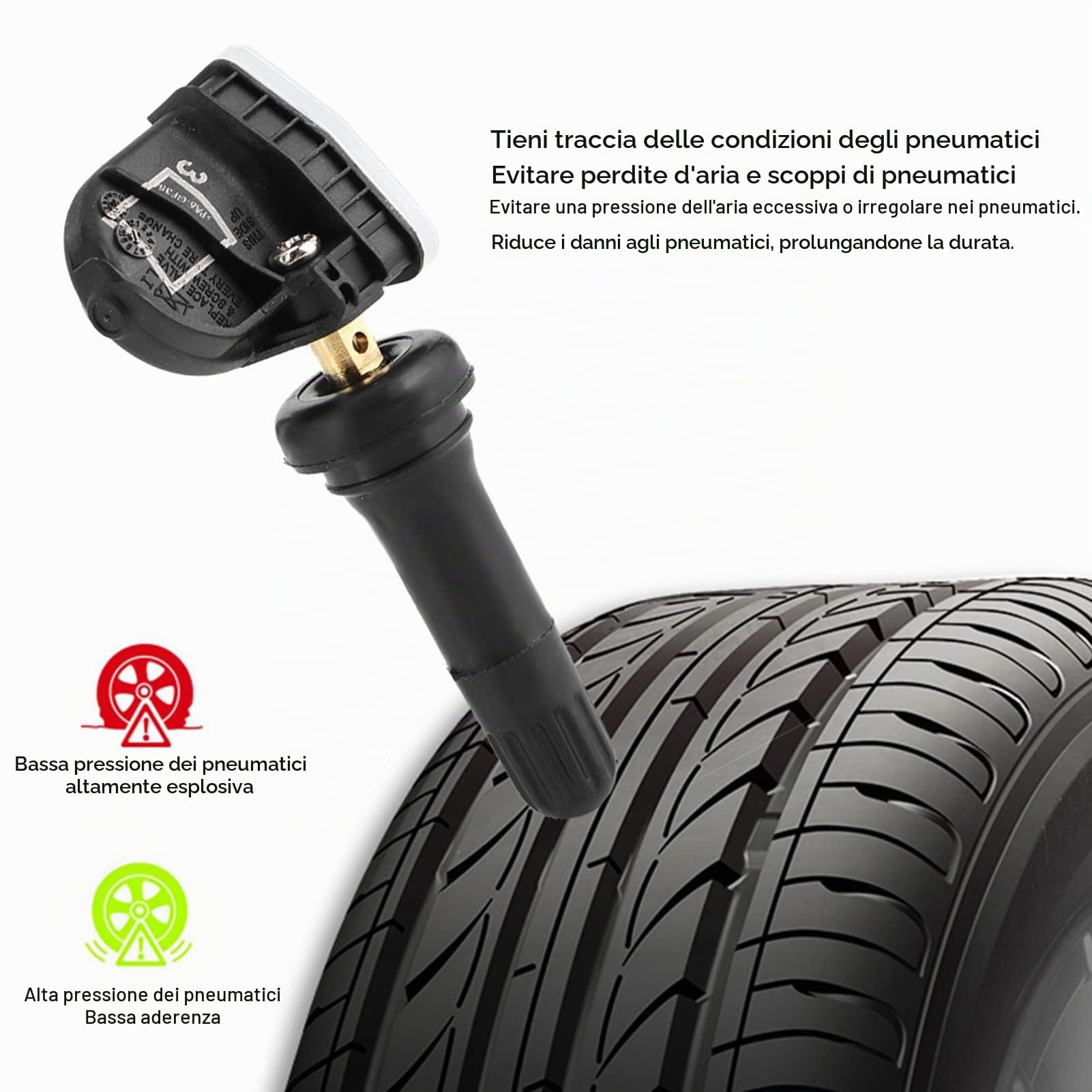 4 Sensori di Monitoraggio della Pressione dei Pneumatici TPMS 2036832 Adatti, per Ecosport, Focus