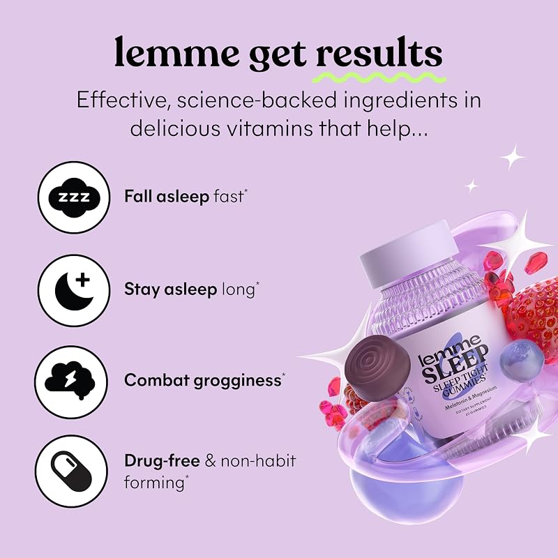 Lemme Sleep Gummies with 5mg Melatonin & Chamomile Extract, 30-Day Supply image 2