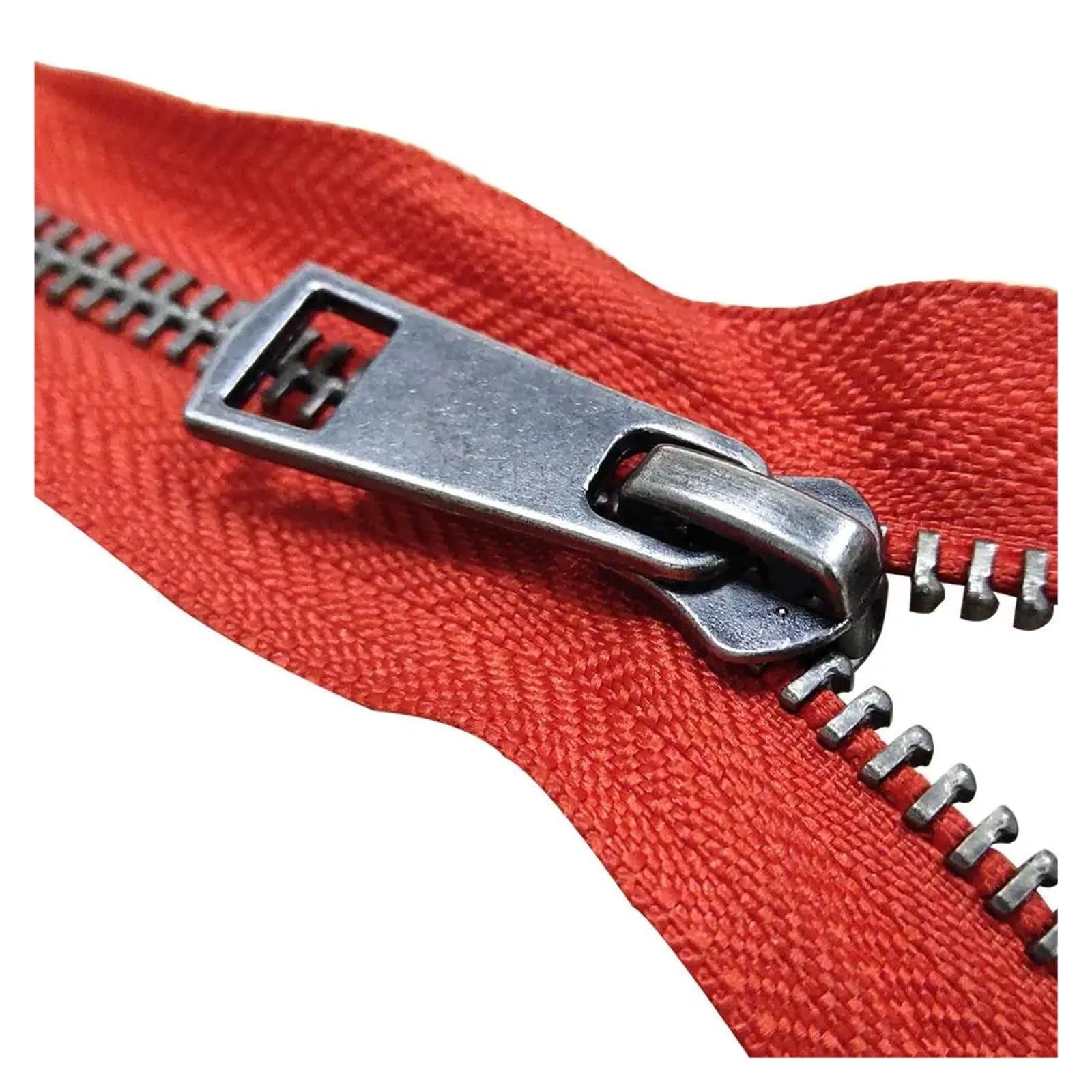 5/10 Uds. 30/40/50/60/70/80 cm 5# coloridos deslizadores dobles de extremo abierto cremallera Metal negro DIY tela bolsillo artesanal(Red,50cm,10 Pcs)