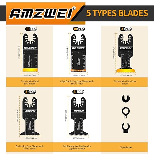 Miniatura 15 de 50 cuchillas oscilantes de titanio para herramientas, hojas de sierra oscilantes de borde curvado para metal, madera, plástico, cuchillas