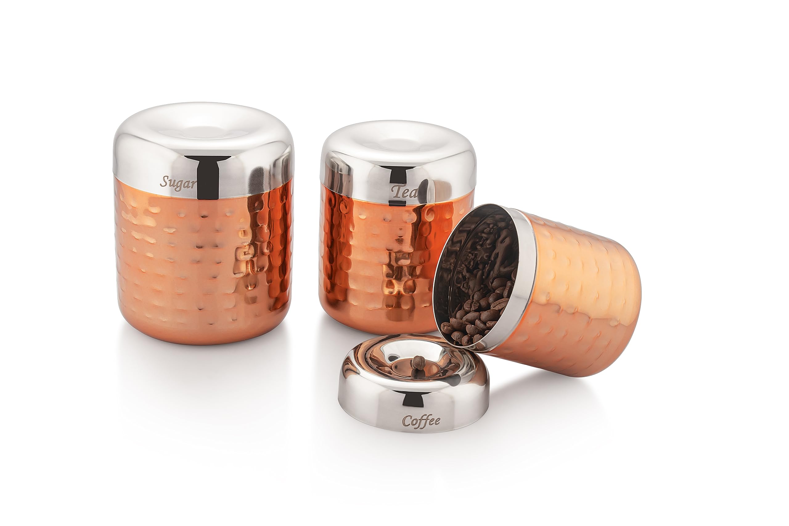 Buy Silverglow Canister Set | Copper Plated set of 3 | Stainless