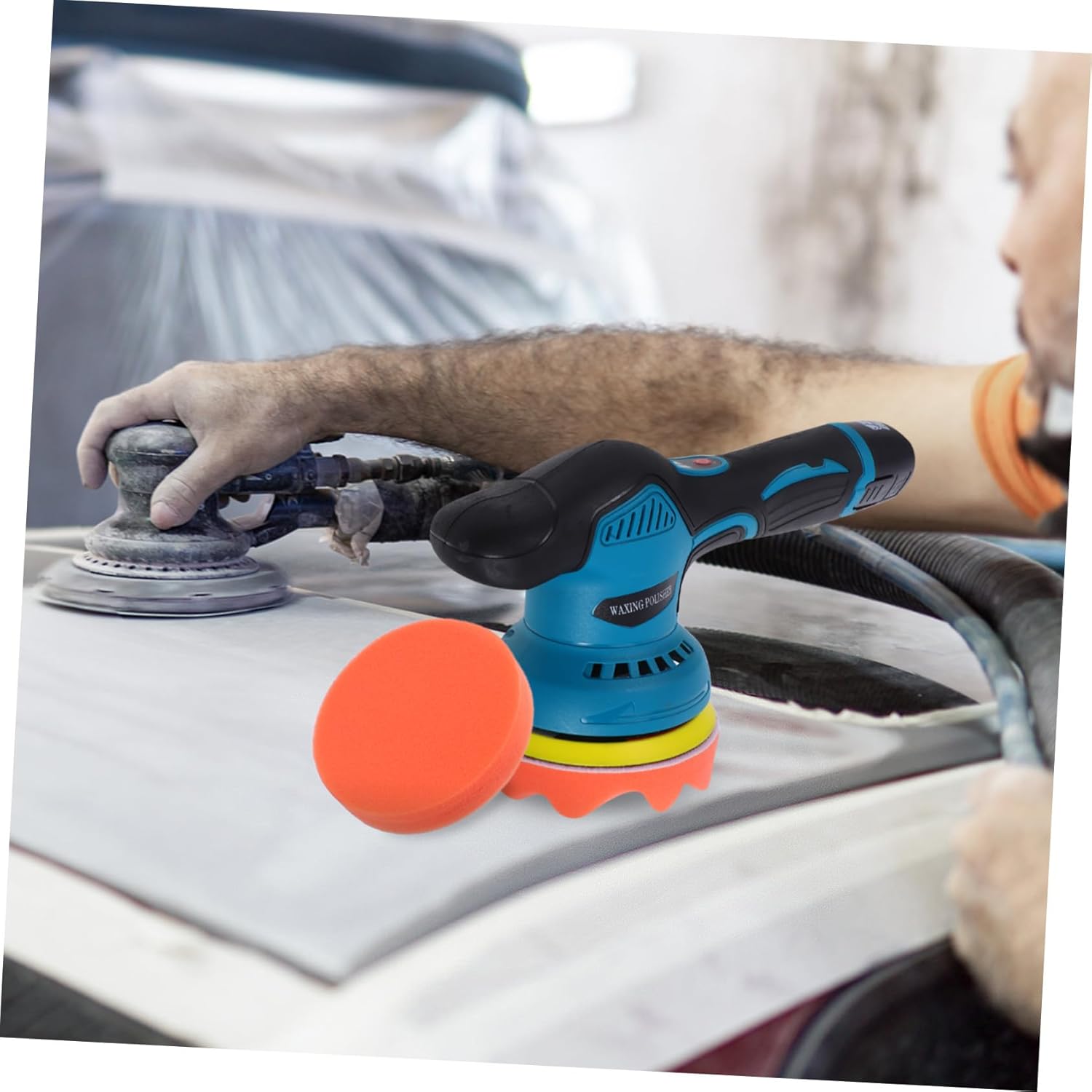 Handheld Car Buffer Polisher Kit Adjustable Speed Electric Waxing Tool for Vehicle Detailing DIY Portable Cordless Polishing Device with Versatile Speed Settings