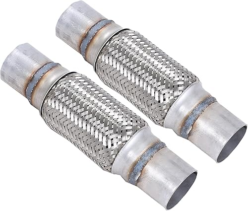 Miniatura 90 de Tubo flexible de escape trenzado de acero inoxidable 3 pulgadas x 6 pulgadas con extremos 8 pulgadas OAL
