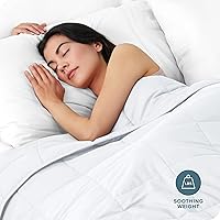 Vista 2 de Bare Home Manta con peso tamaño Twin o Full 7 libras (40" x 60") - Totalmente natural 100% algodón - Manta pesada premium con cuentas de vidrio