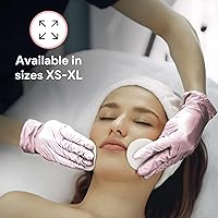 Vista 6 de WECARE Guantes desechables de nitrilo rosados, sin polvo ni látex, no estériles, aptos para alimentos