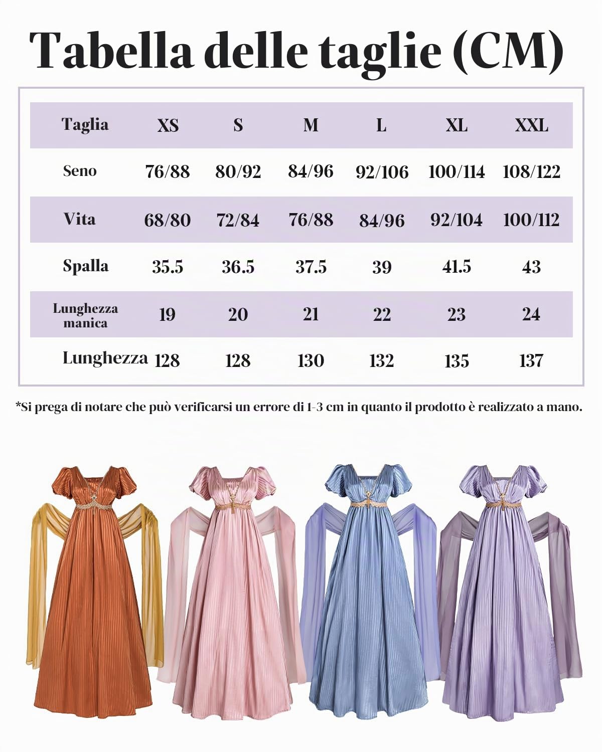 CR ROLECOS Regency Jane Austen - Abito da donna a vita alta, stile vintage con sciarpa, per feste di gala