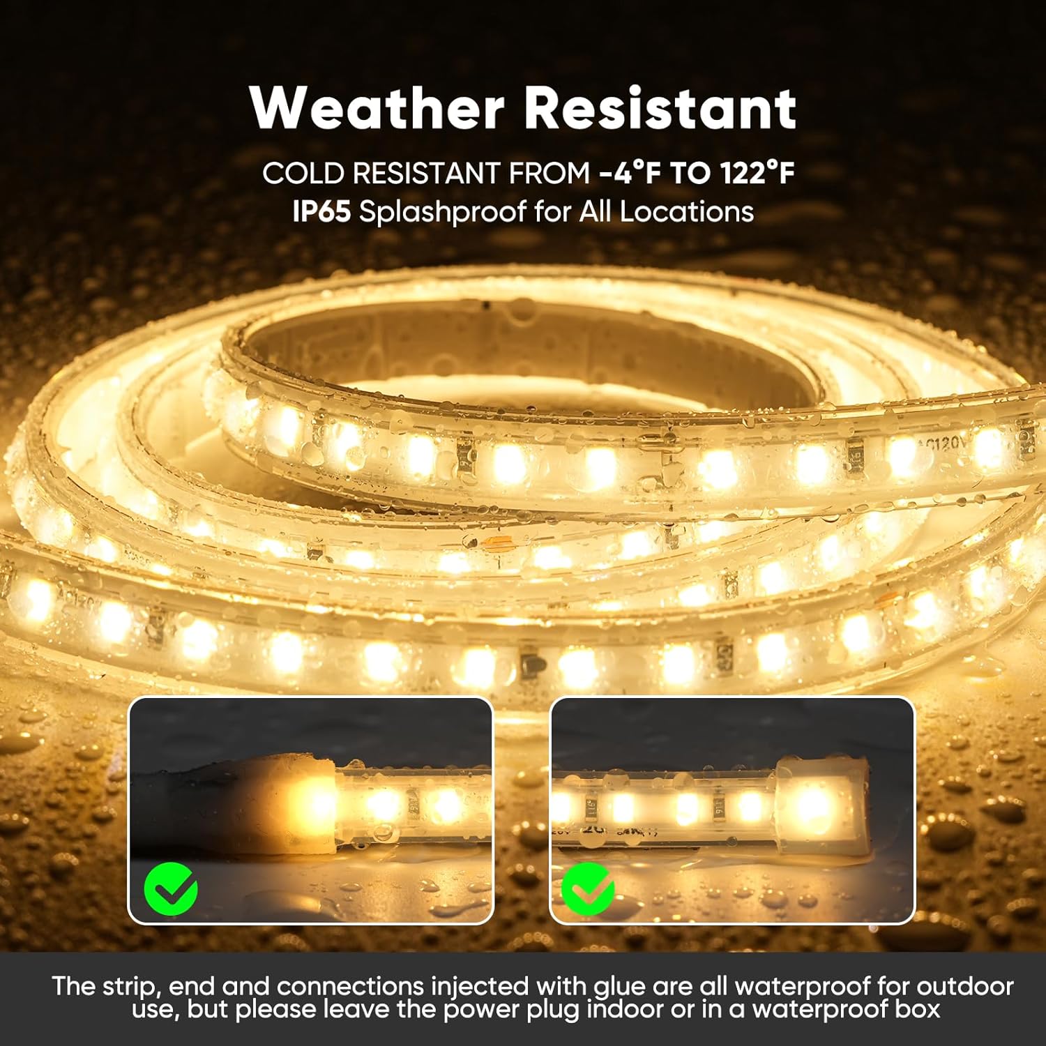 Shine Decor LED Strip Light Super Bright 8000LM, Plug&Play 120V Driverless Easy Wiring, Flicker Free Weatherproof for Outdoor Indoor, Min. 3.9” Cuttable Stickable, 2800K Warm White 32FT ETL Listed