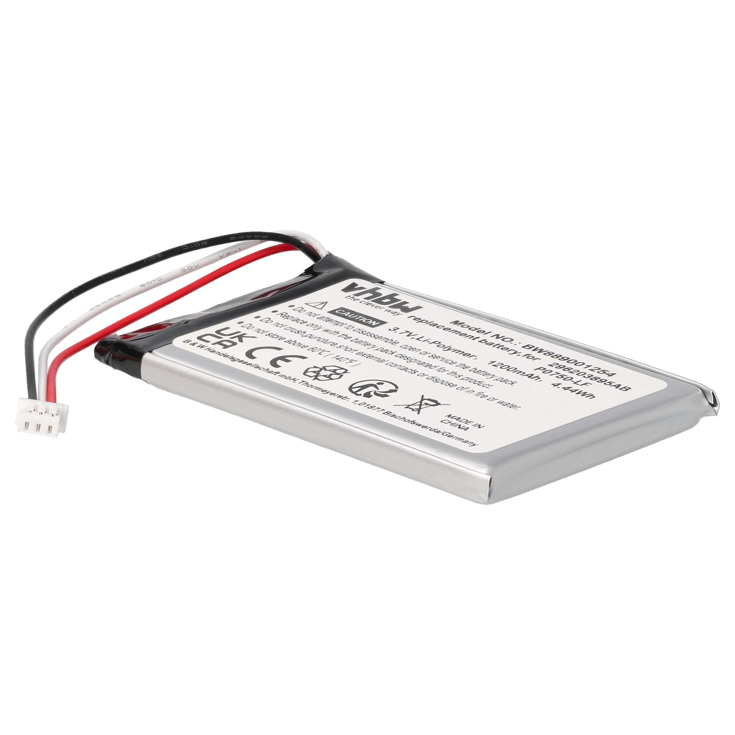 vhbw 5X batería Compatible con Ingenico Link 2500 Lector de Tarjetas Inteligentes NFC, Lector Smart Card (1200 mAh, 3,7 V, Li-Poli)