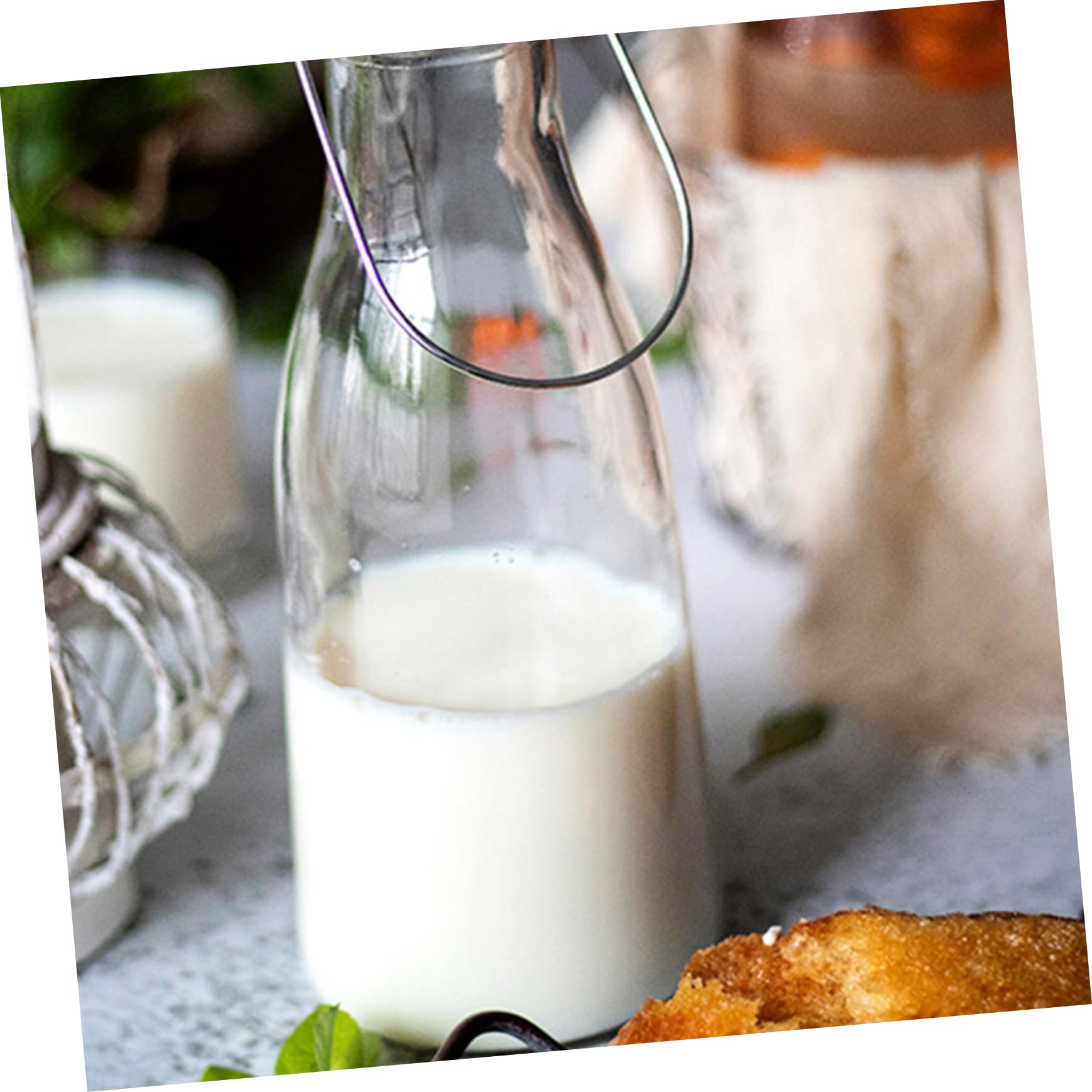 SHOWERORO 1000ml Glasflasche mit Sicherem Bügelverschluss aus Glas, Dicht und Verschließbar für Saft, Enzyme und Getränke Beim Picknick