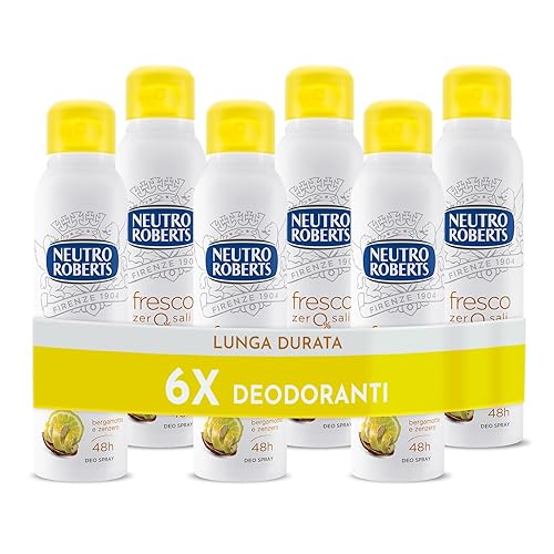Immagine del prodotto NEUTRO ROBERTS, Deodorante Spray Fresco Giallo, Senza Sali di Alluminio, Zero Macchie, Fragranza Agrumata di Bergamotto e Zenzero