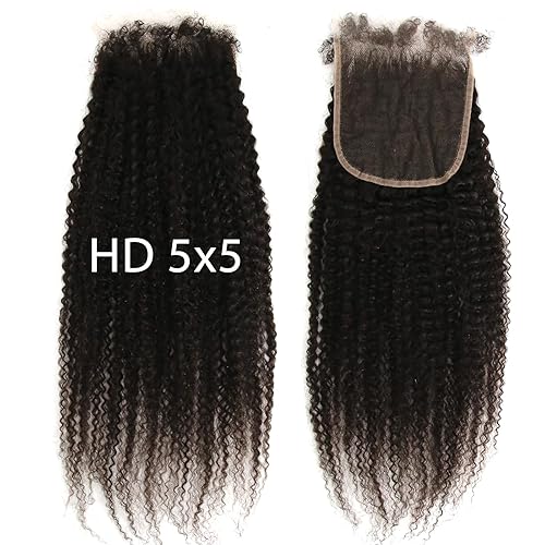 ZigZag Hair Cierre de encaje HD de 5 x 5 pulgadas, línea capilar natural recta con abuelitos de cabello humano virgen brasileño, cierre de encaje