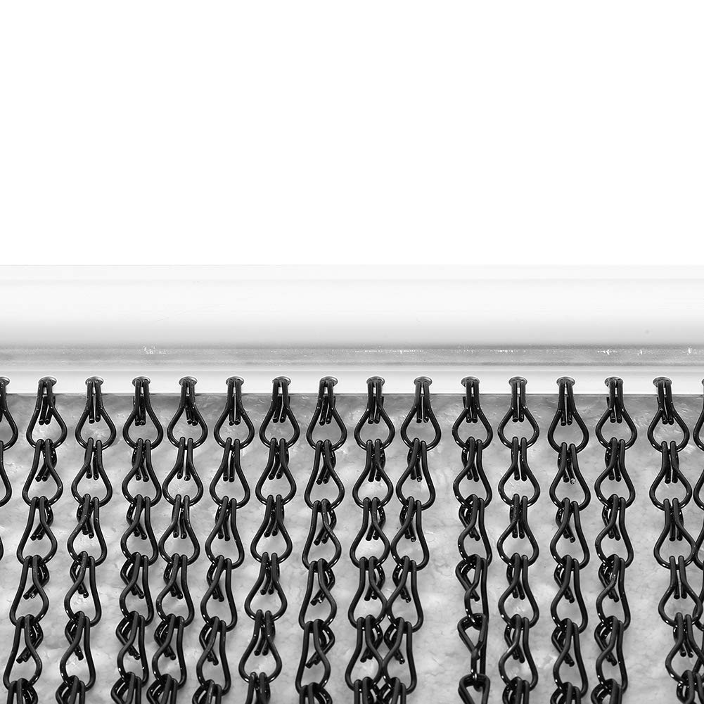 lyrlody Aluminium Kettenvorhang, 90 * 214.5cm Fliegenvorhang Fliegengitter Tür Rollo Seitlich für Küchen Geschäfte, Vorhang für Raumteiler, Kettenvorhang für Türen, Insektenschutz