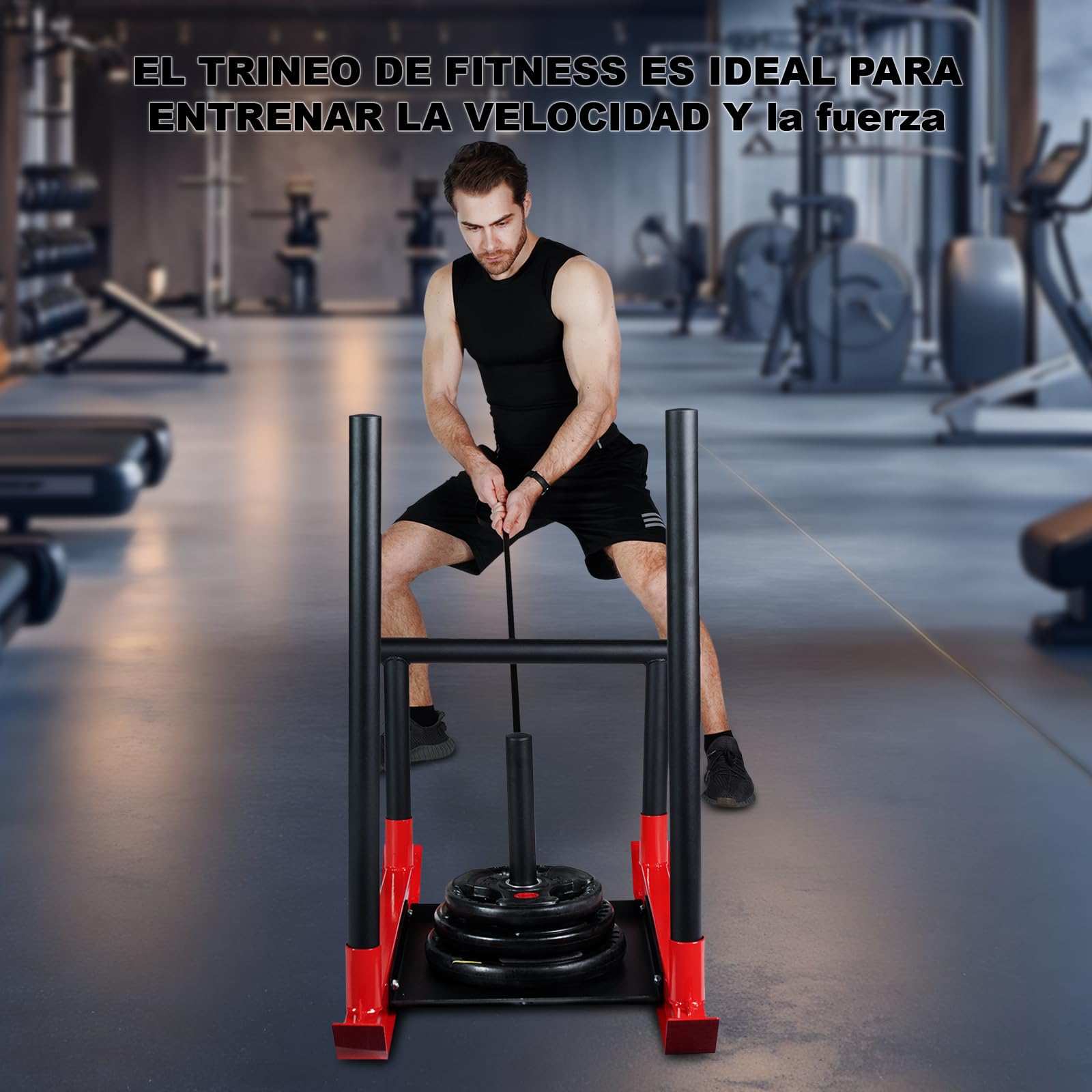 Trineo de Peso para Entrenamiento de Fuerza y Velocidad,Trineo de Entrenamiento de Fuerza de Fitness-Mejora la Velocidad y la Fuerza