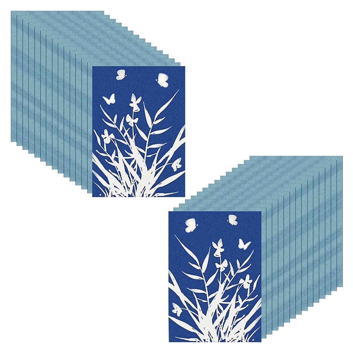 Dciustfhe Cyanotype Paper, 30 Pcs A5 Sun Print Paper Kit, High Sensitivity Sun Print Nature Printing Paper Solar Drawing Pape