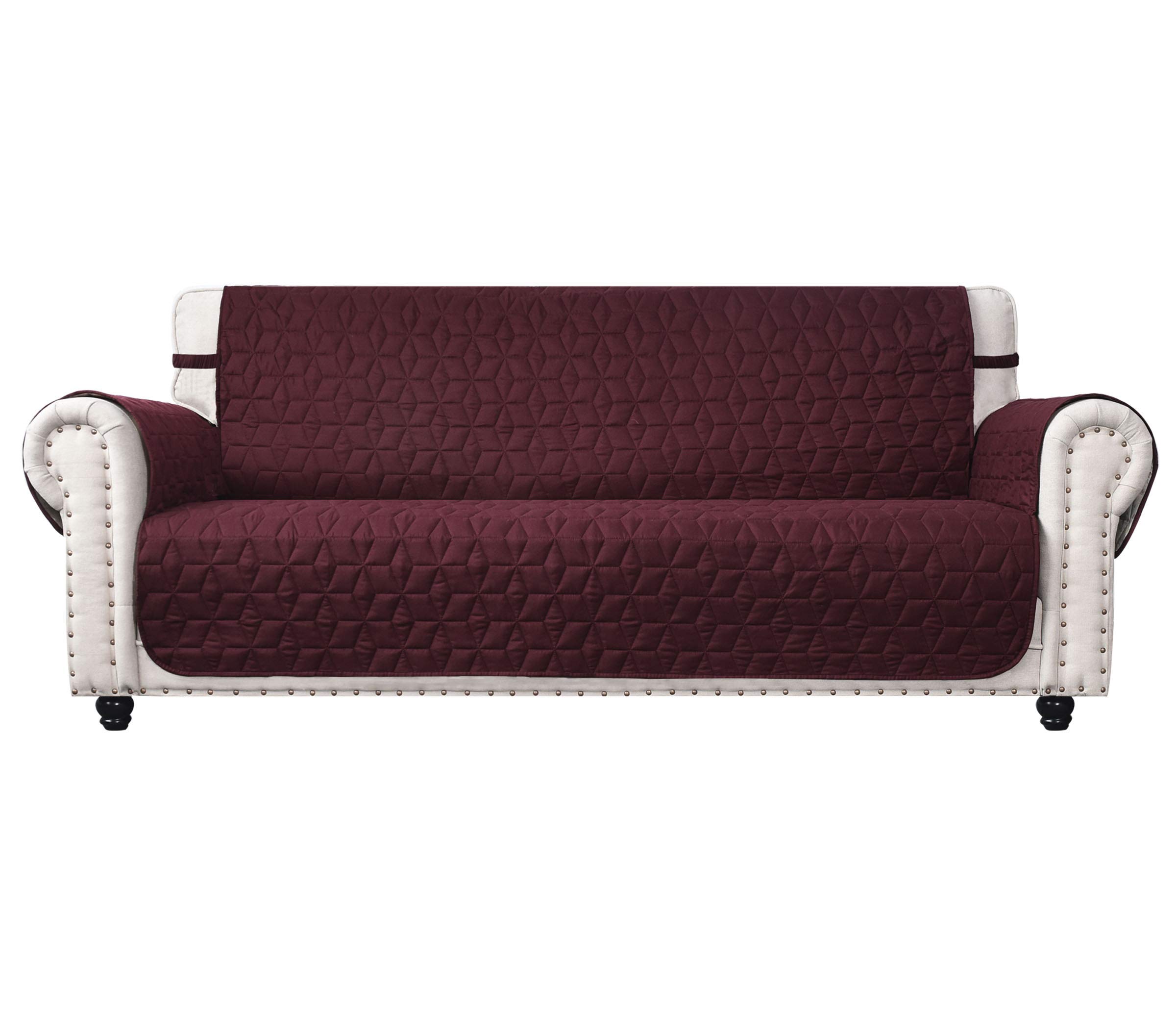 Ameritex Couch Sofa Slipcover 100% Waterproof Nonslip Quilted Furniture Protector Slipcover for Dogs, Children, Pets Sofa Slipcover Machine Washable (Burgundy, 68'')