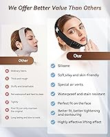 Vista 7 de V-Line Sculpting Face Mask – Silicone Chin Strap for Jawline Tightening & Double Chin Reduction (23-27 Inches) (Matte Black)