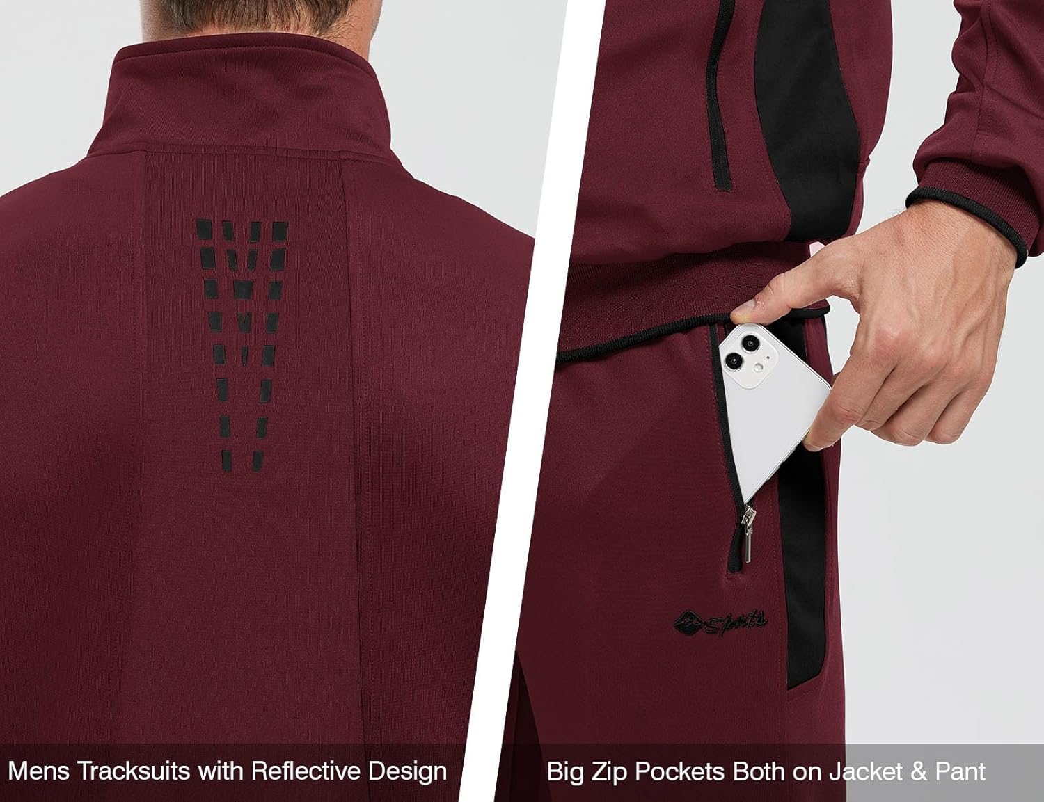 TBMPOY Men's Tracksuits Sweatsuits for Men Sweat Track Suits 2 Piece Casual Athletic Jogging Warm Up Full Zip Sets - Image 5