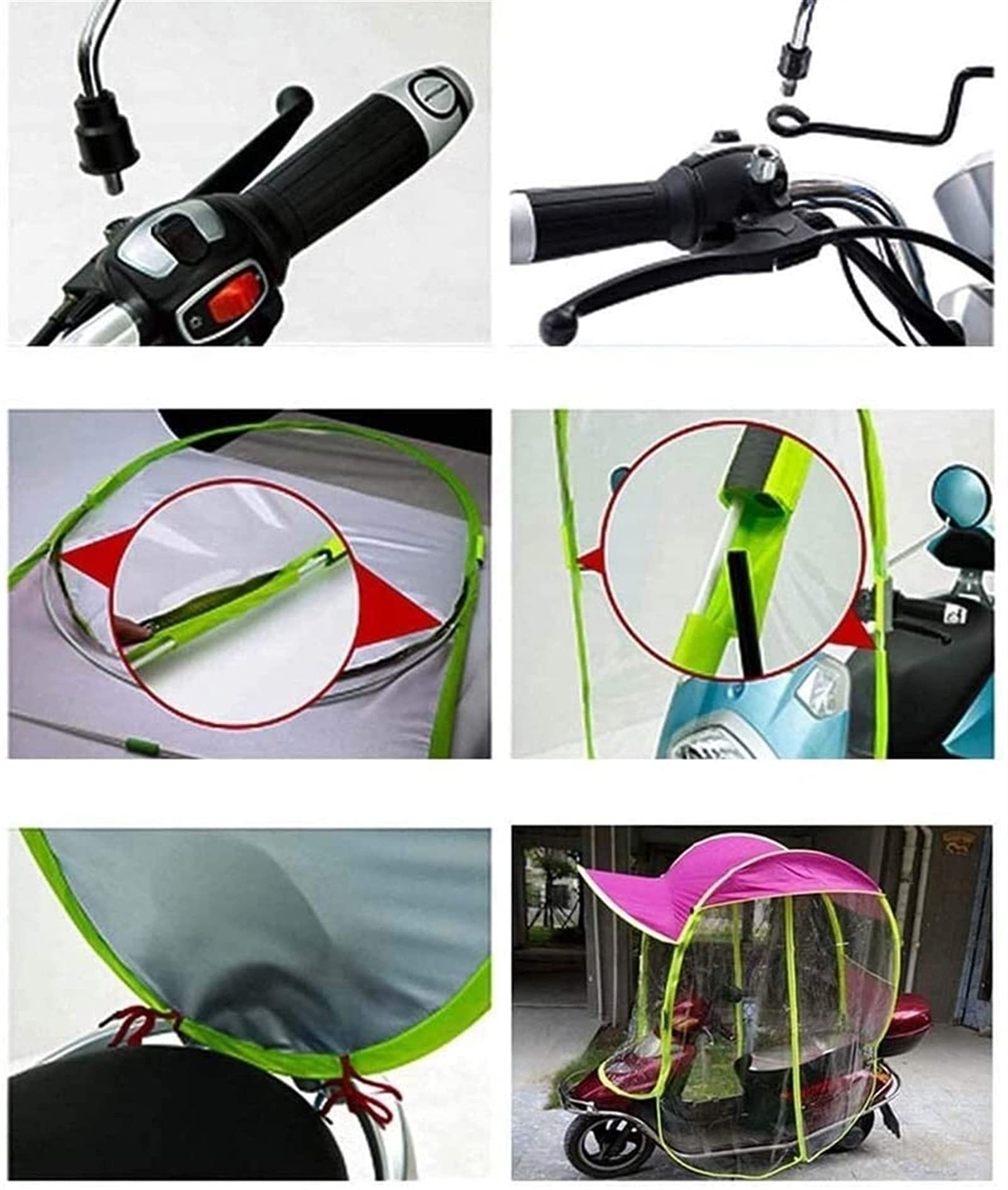 Copertura parasole universale per moto elettrica, copertura impermeabile per scooter, copertura per ombrellone per tettuccio per auto a batteria (blu)