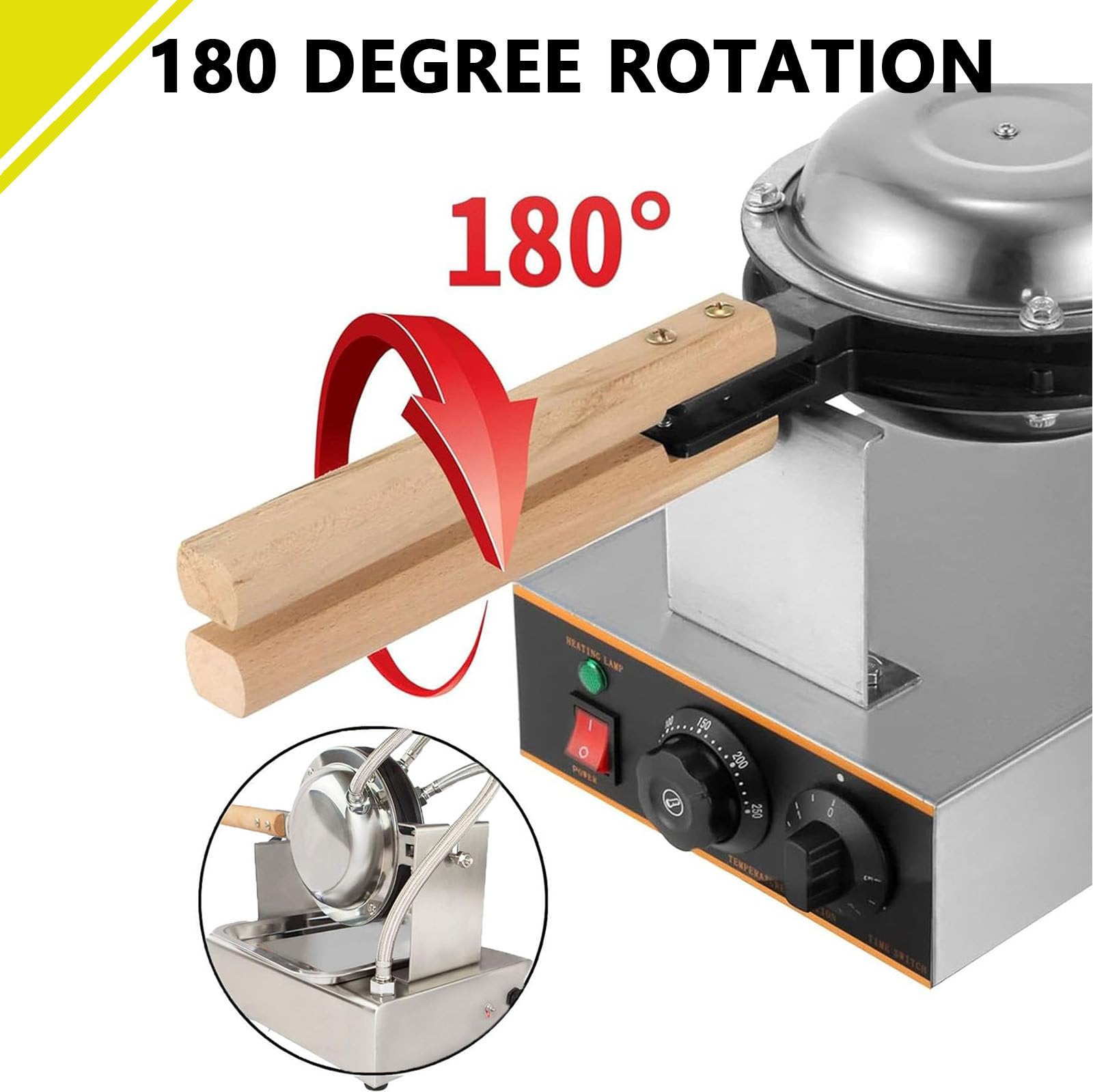 Macchina per Waffle a Bolle da 1400 W, Macchina per Waffle a Bolle Commerciale, Macchina per Waffle Antiaderente, Forno Elettrico per Waffle a Bolle per Uso Domestico