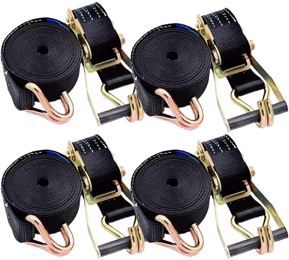 1 2 3 4 5 6 Packs Ratchet Straps Tie Downs, 3.3-65.6 Feet Long (111023lb Break Strength) Black Tie Down Straps for Truck, Trailer, Motorcycle, ATV, UTV, Cargo(1set,1m/3.3Ft)