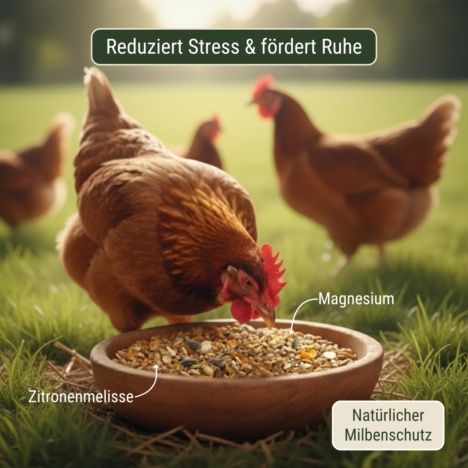 Leimüller Anti-Stress Hühnerfutter gegen Milben 25kg Hühner Legehennen Eier | Mit Zitronenmelisse & Magnesium, reduziert Aggressivität, Körnerfutter, 100% gentechnikfrei