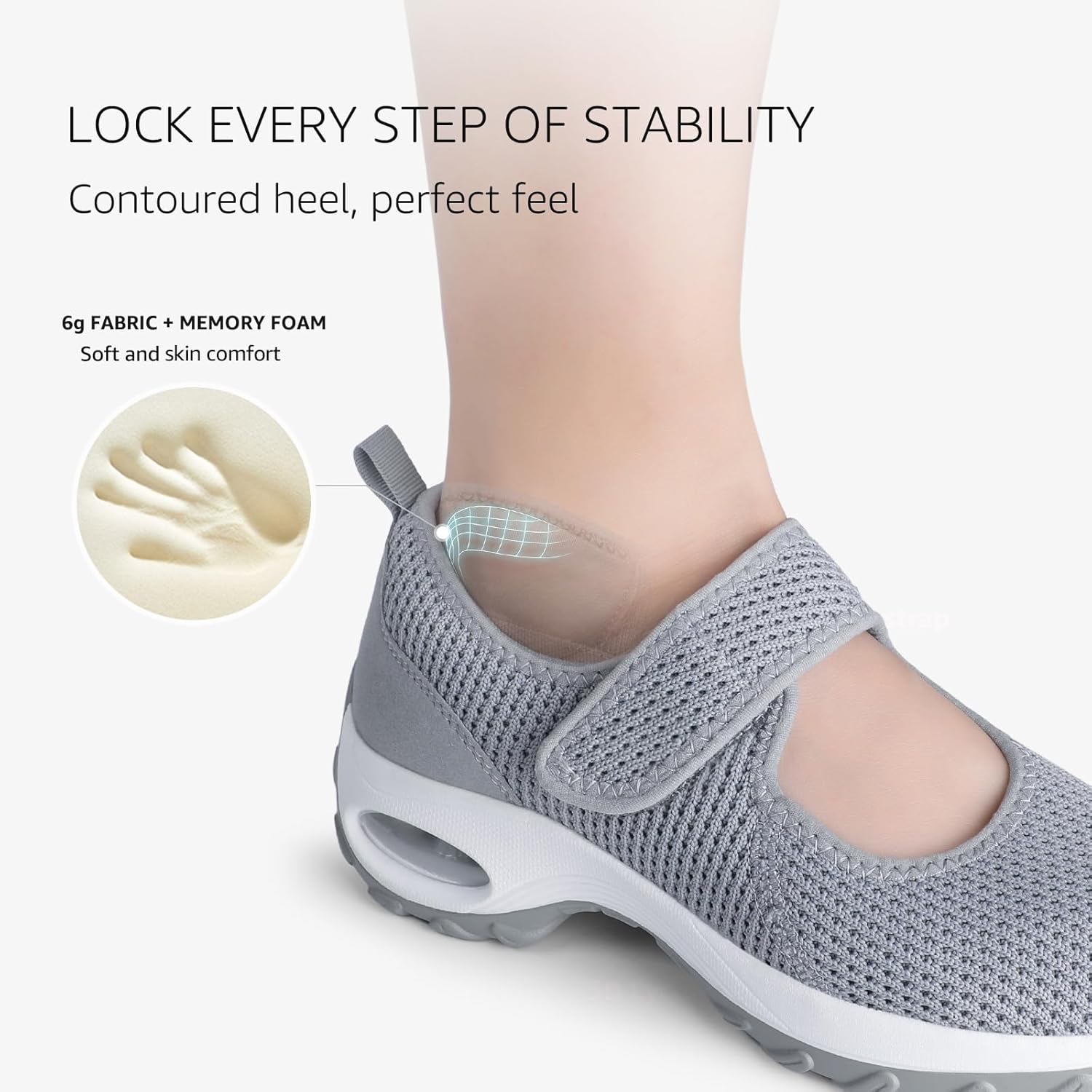 STQ Womens Walking Shoes Non Slip Orthopedic Shoes Adjustable Mary Jane Shoes - Image 4