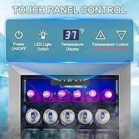 Vista 4 de Beverage Refrigerator Cooler, 128 Cans Mini Fridge Glass Door for Drink Beer Soda Wine, 3.2 Cu.Ft Small Fridge for Kitchen Bedroom Office Bar, with