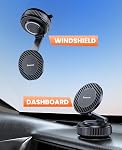 Jononser Support de téléphone pour voiture, Magnetic Car Phone Mount Compatible avec MagSafe – 360° ajustable & Support d'aspiration pliable pour tableau de bord / pare-brise, Support magnétique fort pour iPhone 12-17 Series