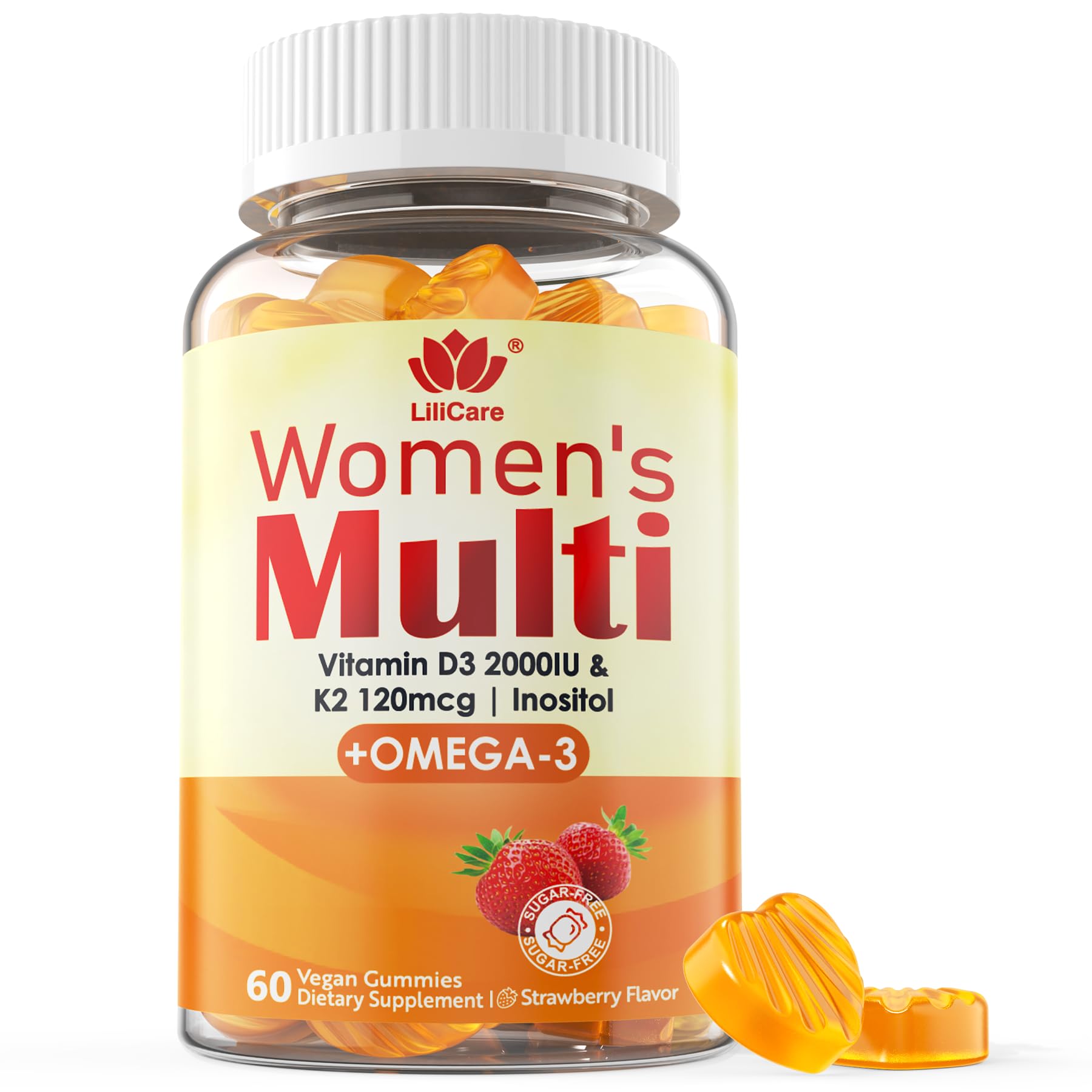 Womens Multivitamin Gummy, w/Omega 3（DHA/EPA), Methyl B12, Calcium, 120 Cts — Amazon image 9