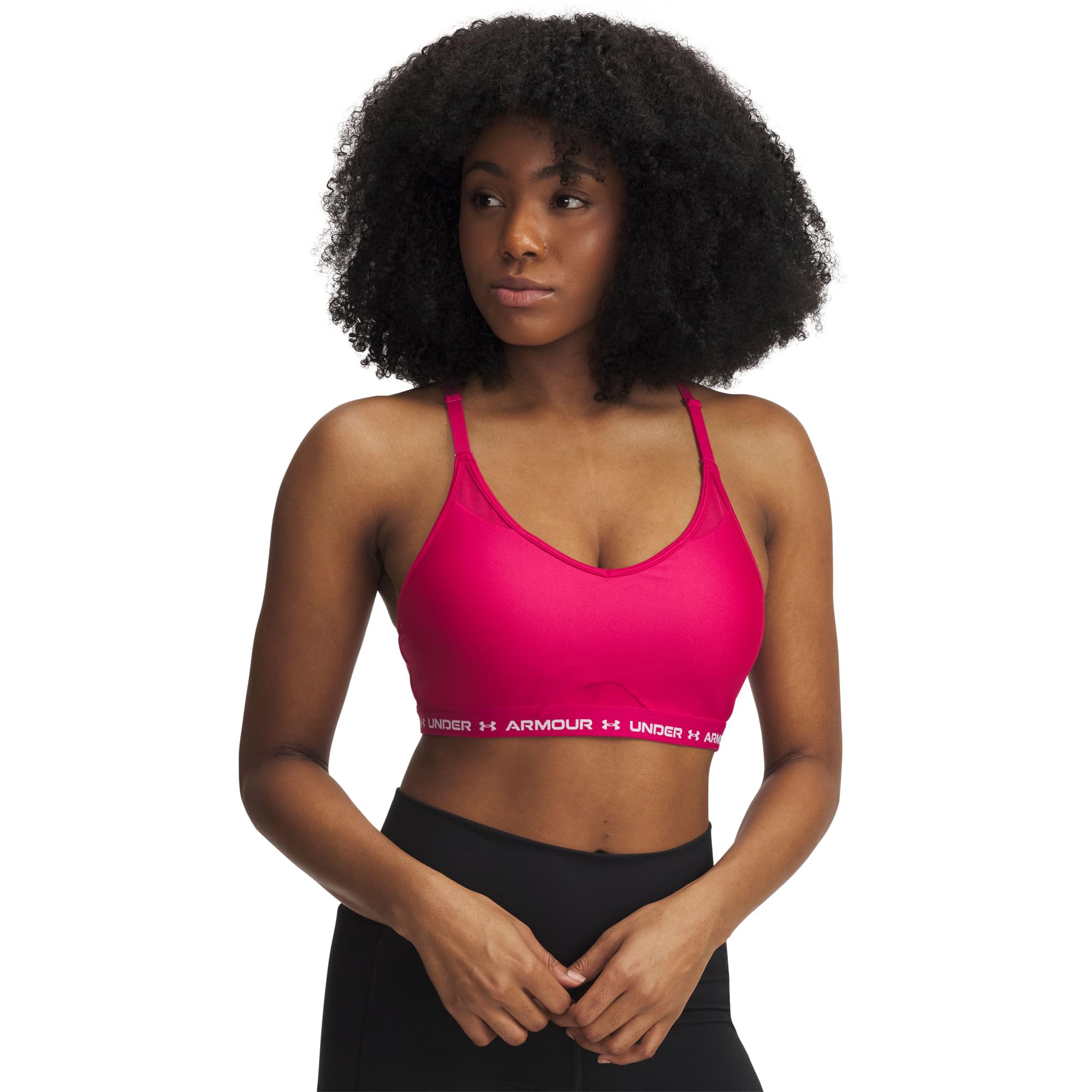 Under Armour Crossback Low Impact BH, (681) Shaded Fuchsia/Weiß, small