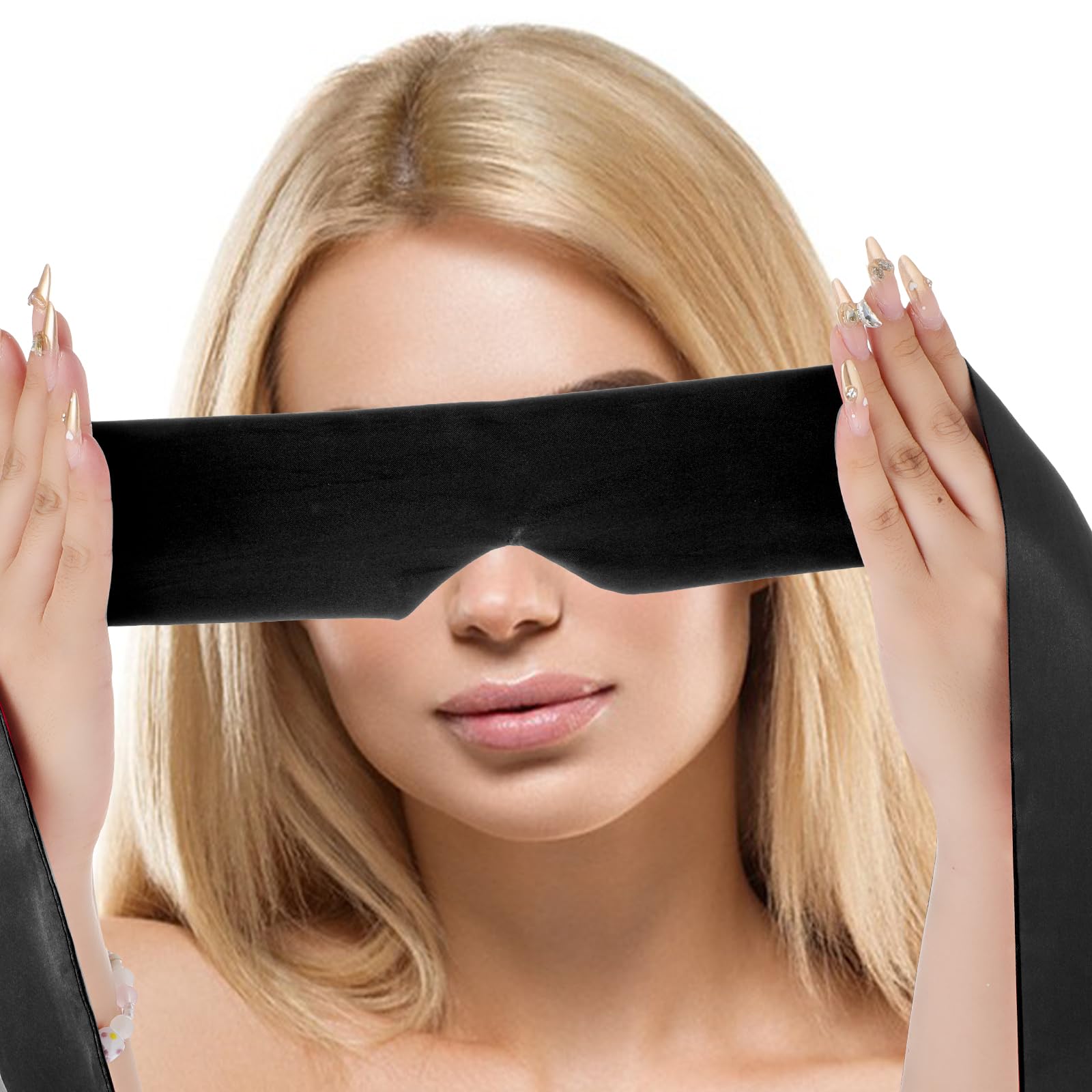 Yuanchu Satin Blind Eye Sleeping Mask Soft Sleep Mask Comfortable Adjustable Satin Blindfold for Women Men Night SleepTravel