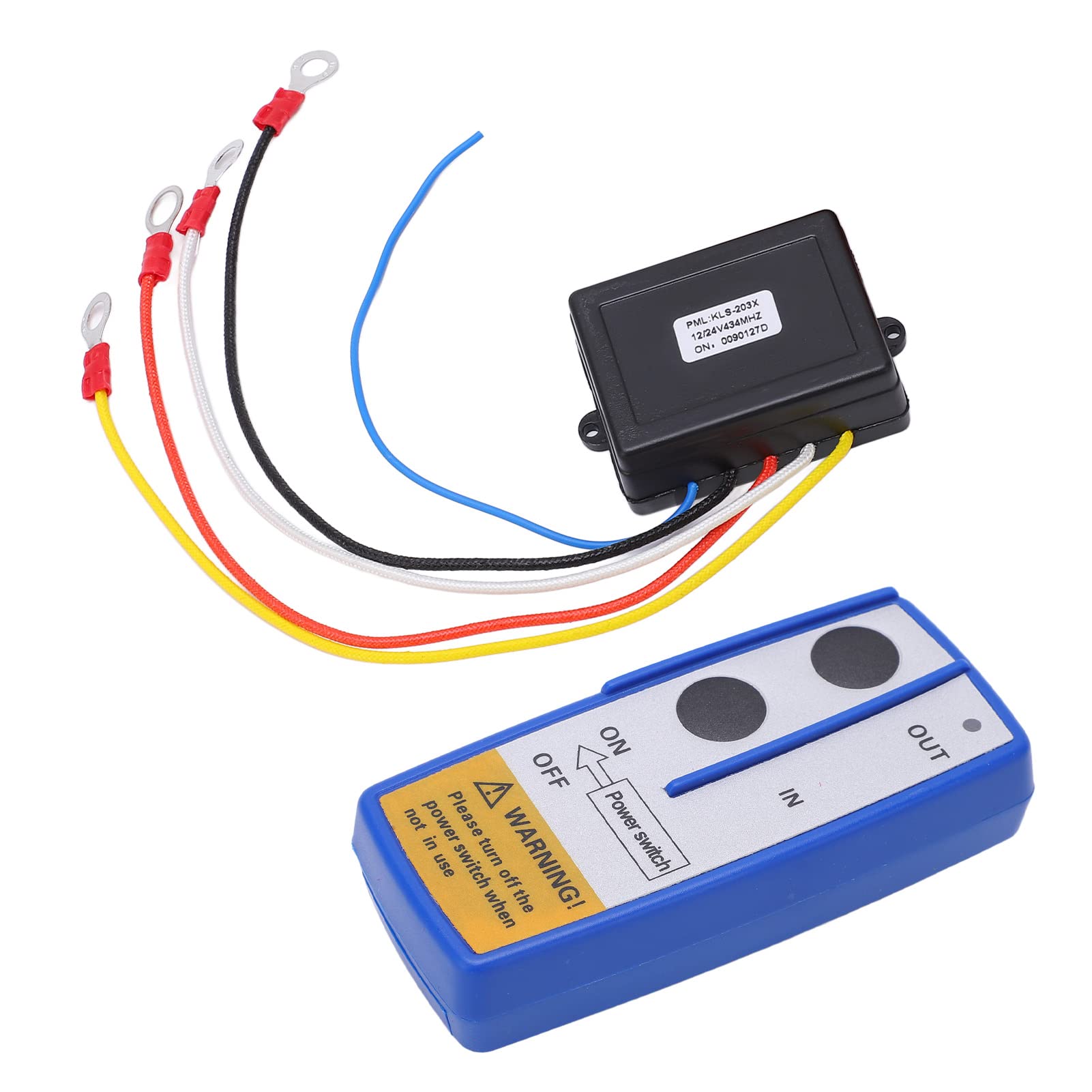 Bezprzewodowy zestaw pilota do wciągarki, zasięg 75 stóp, uniwersalny 12V/24 V, z odbiornikiem, do CamionATV SUV (BLUE)