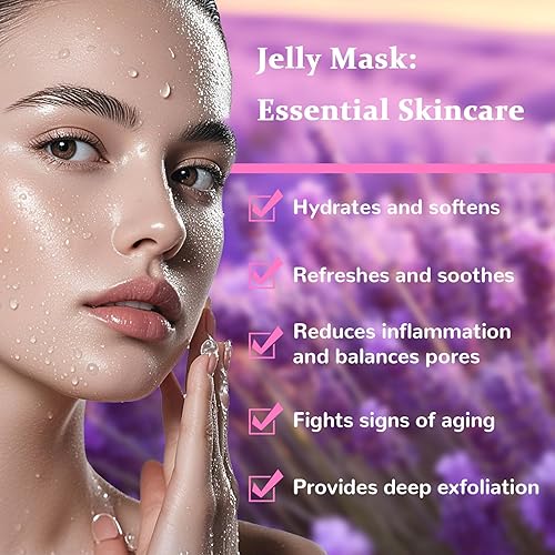 Miniatura 3 de Mascarilla de gelatina, cuidado facial de la piel, mascarilla facial para hidratación instantánea, mascarilla vegana para hidratar, suavizar