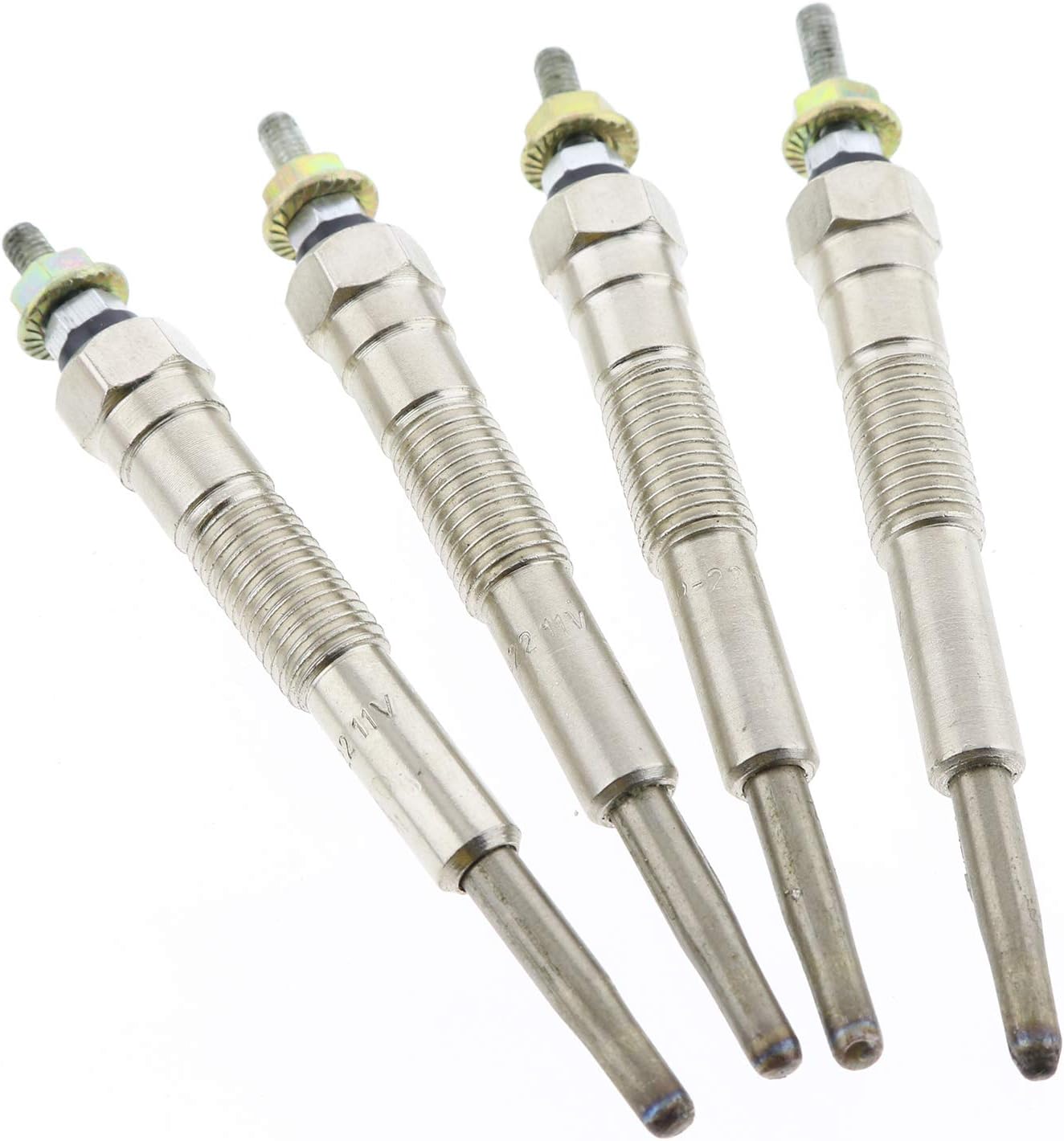 FridayParts 4 Pcs Glow Plugs 19850-67030 Compatible for Toyota 1KZ-TE HILUX HIACE LC PRADO 3.0 LTR 96-12 Replacement