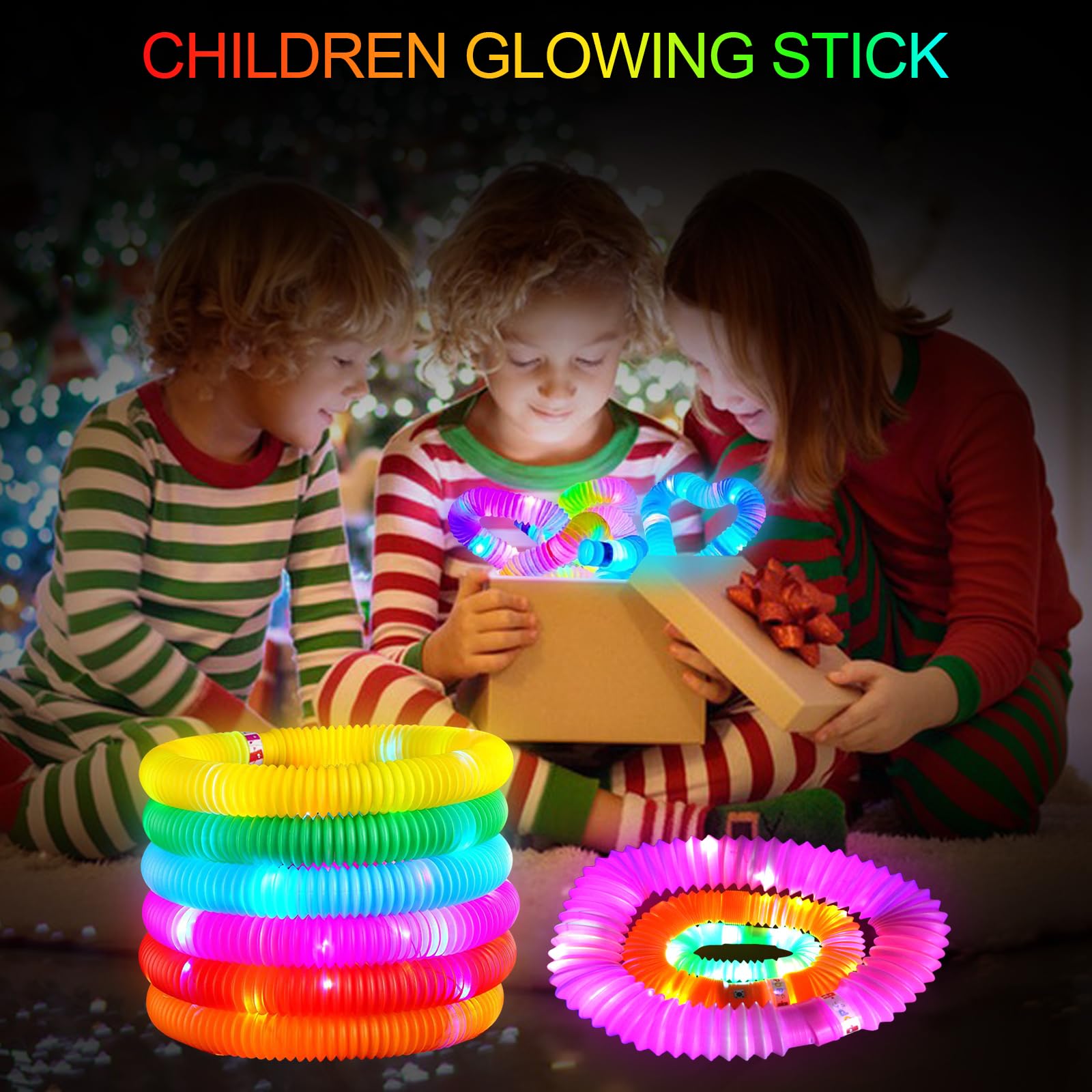 Gvolatee 12 Bracelets Lumineux Rétractables – Tubes Fluorescents 6 Couleurs – Jouets Lumineux Enfants & Adultes Pour Fêtes & Carnaval Cadeau Enfant Lumineux