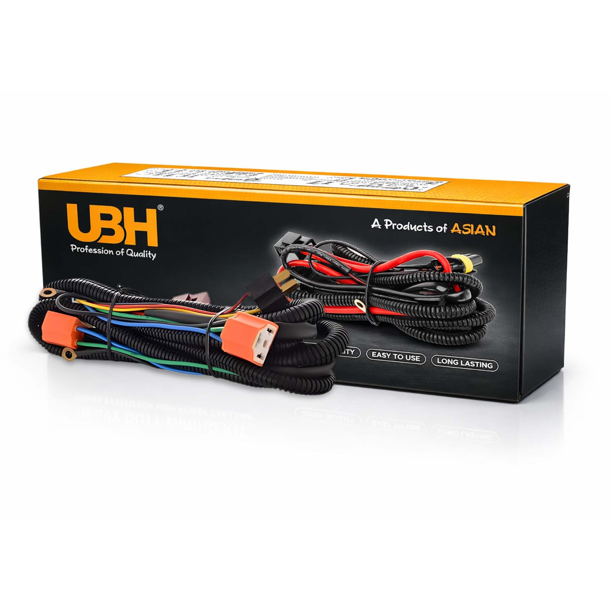 UBH Profession Of Quality Car Dual Head lamp Relay waring harness 12 V / 400 W (Only H4)-image-8