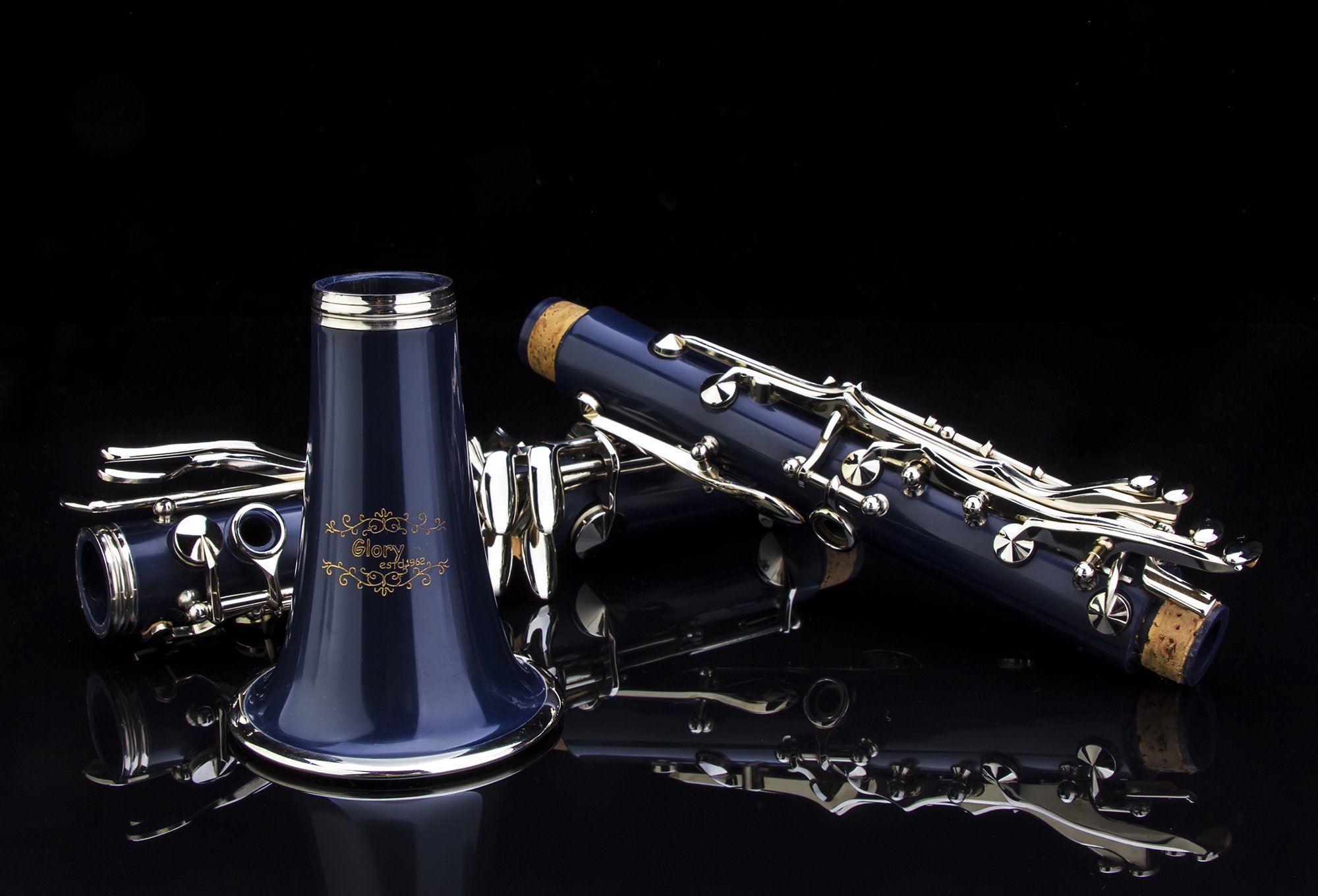 Glory Dark Blue/Silver Keys Bb B Flat with Second Barrel