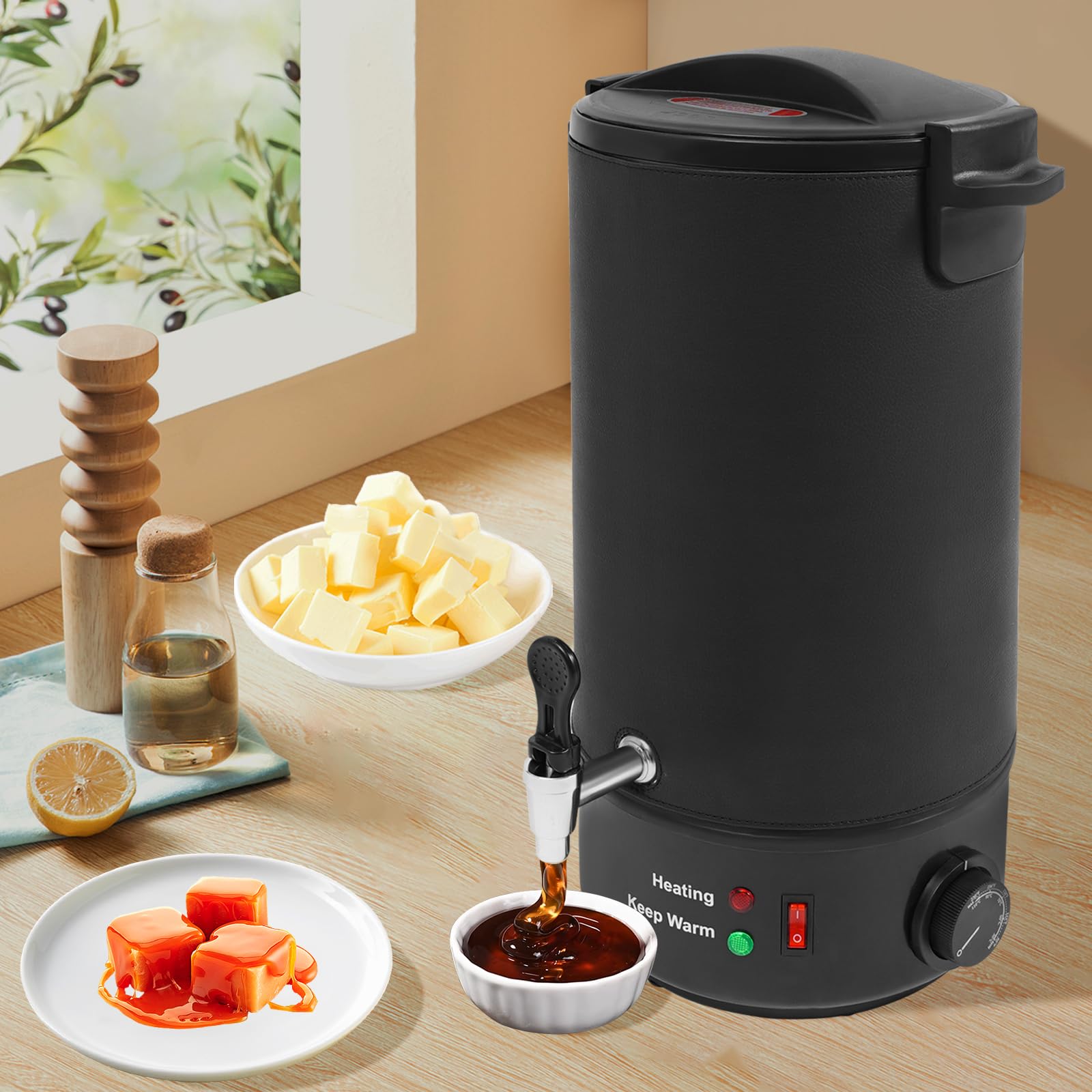Ecoggeder Derretidor de cera eléctrico, 1100 W, gran capacidad, para hacer velas DIY, kit de 10 l, 30-110 ℃, olla de cera fundida de cera para velas