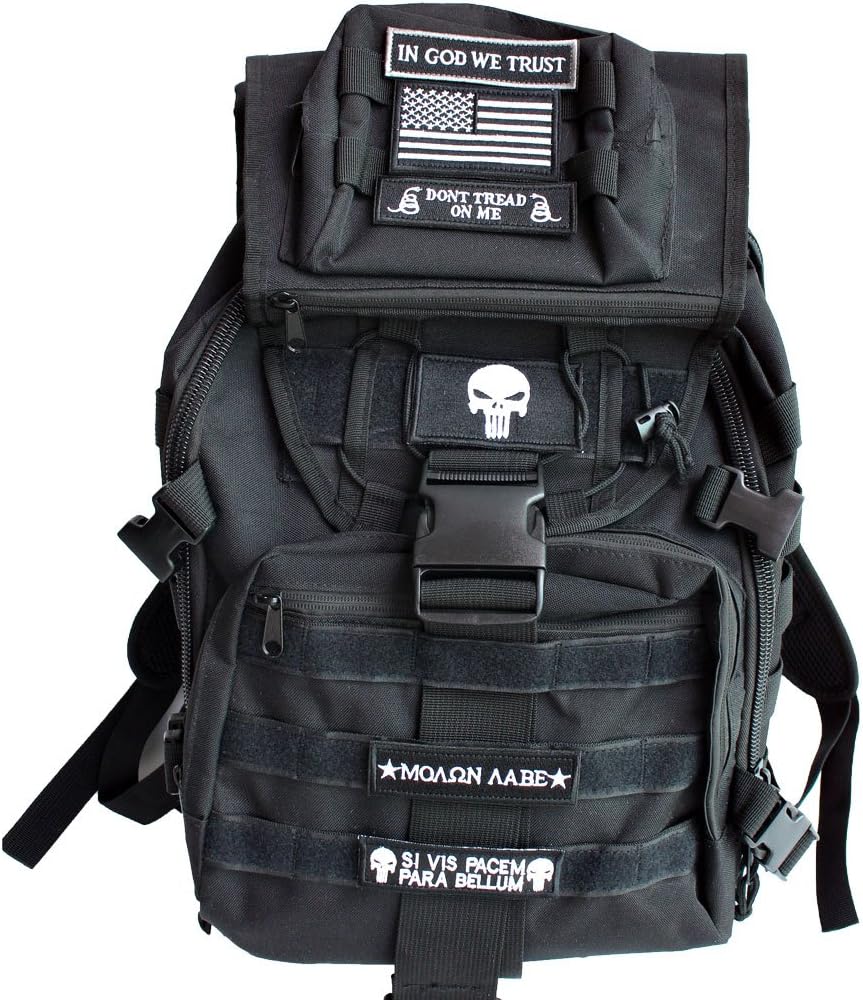 Bundle 6 Pieces Tactical Military Morale Patch Set (Black)