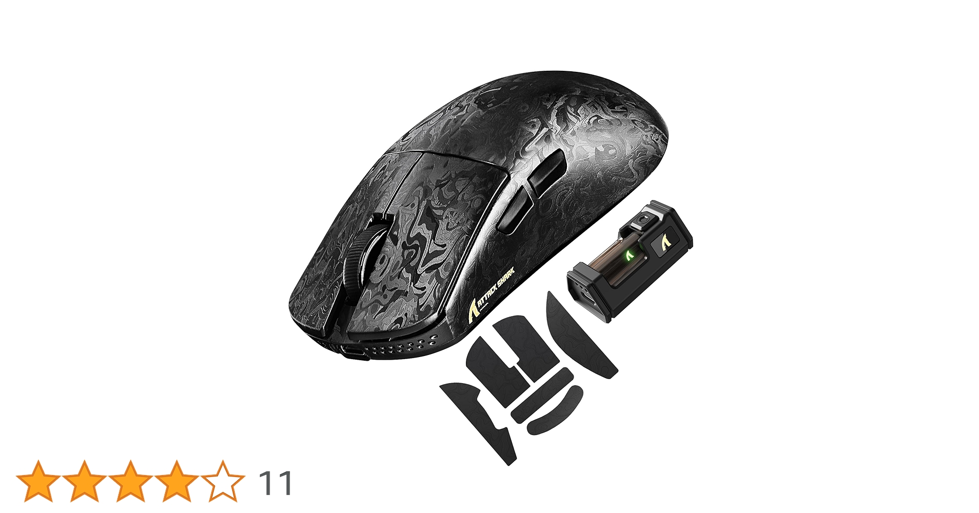 ATTACK SHARK R11Ultra 黒羽 ゲーミングマウス 49g Amazon | ATTACK SHARK R11Ultra 黒羽 ワイヤレスゲーミングマウス 超