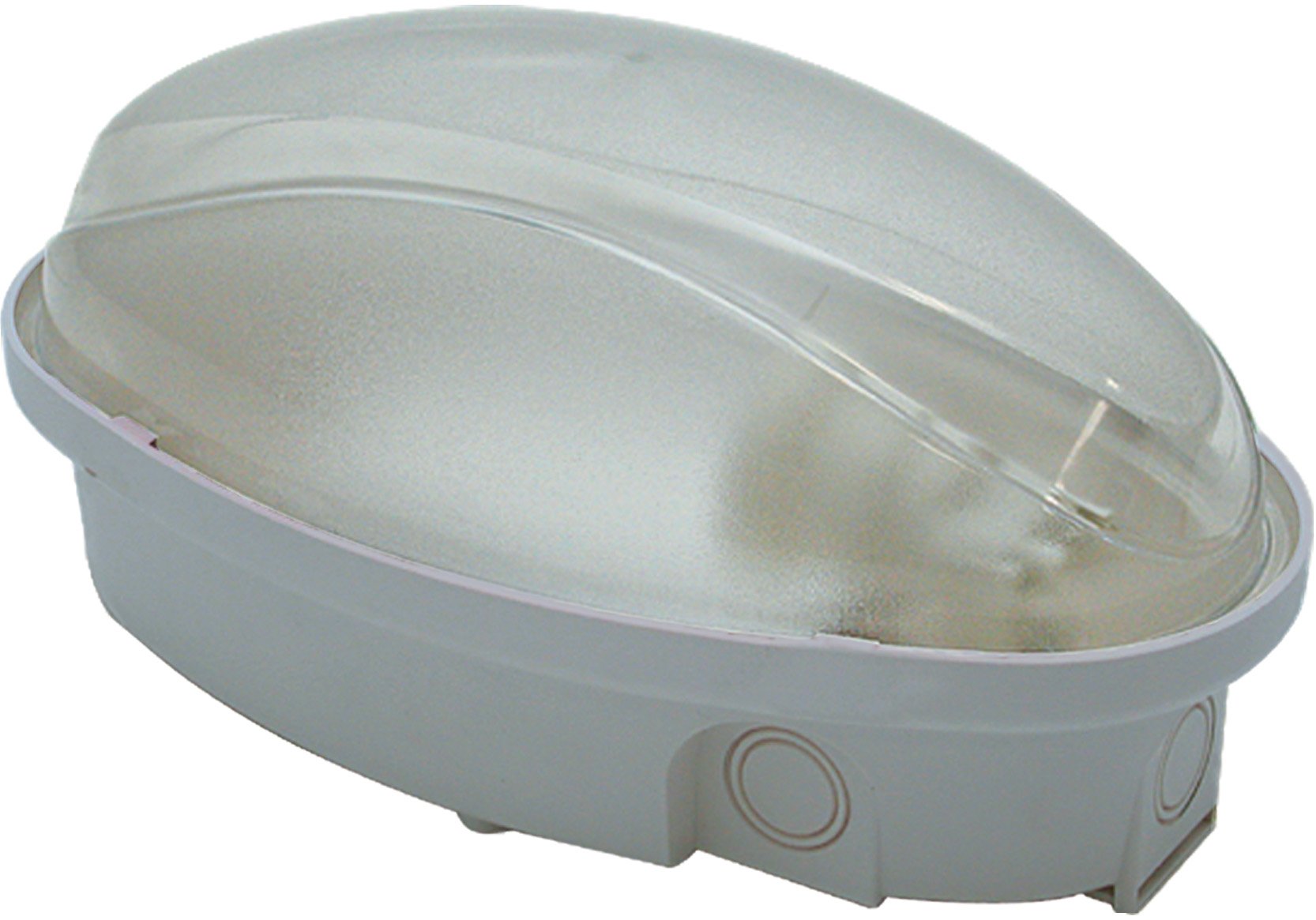 Plafoniera Ovale Kippen 4205S Con Palpebra Nera - IP44 Per Interni/Esterni, 20x12x10cm