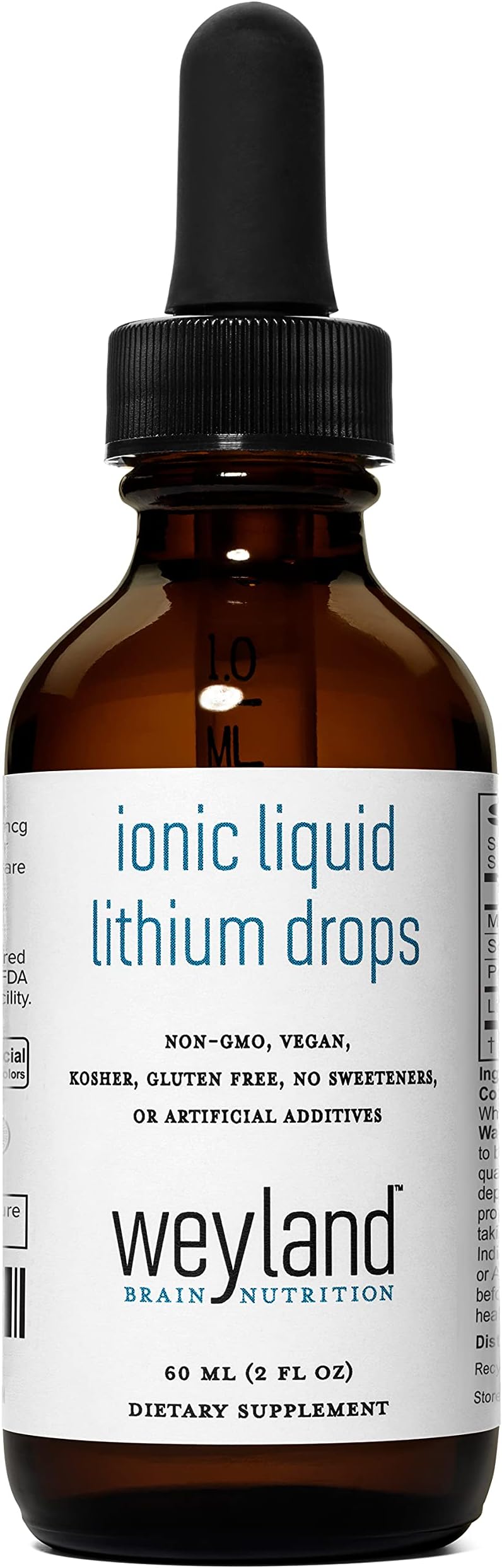 Ionic Liquid Lithium Drops | Magnesium, Sodium, Potassium, Lithium | Brain Health | Trace Mineral Drops | 60 mL (2 Fl Oz)