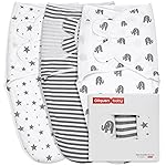 GLLQUEN BABY Newborn Swaddle Blankets for Baby Boy, 3 Pack Baby Swaddles 0-3 Months, Swaddling Sleep Sack, Infant Wrap Swaddle Sack, Elephant & Star & Stripe, Newborn Essentials