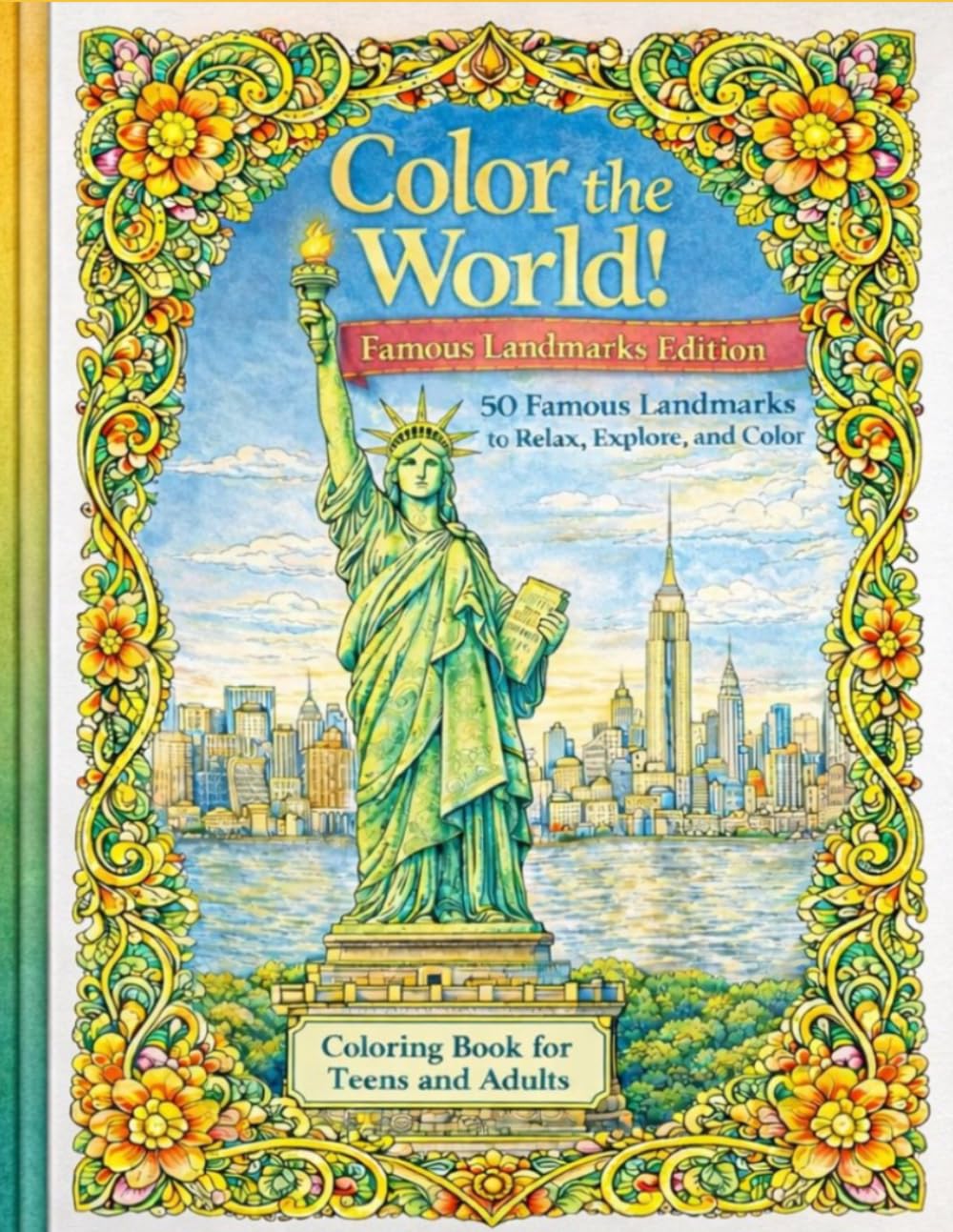 Color the World! - Famous Landmarks Edition: Coloring Book for Teens and Adults