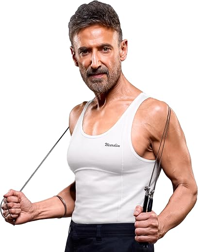 Wearslim Premium Men's Super Combed Cotton Elastene Stretch Fabric Tummy Tucker Vest for Man with Extended Length for Easy...