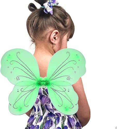 Miniatura 6 de Alas de hadas para niñas, alas de ángel brillantes, alas de mariposa para fiesta de cumpleaños, disfraz de Halloween
