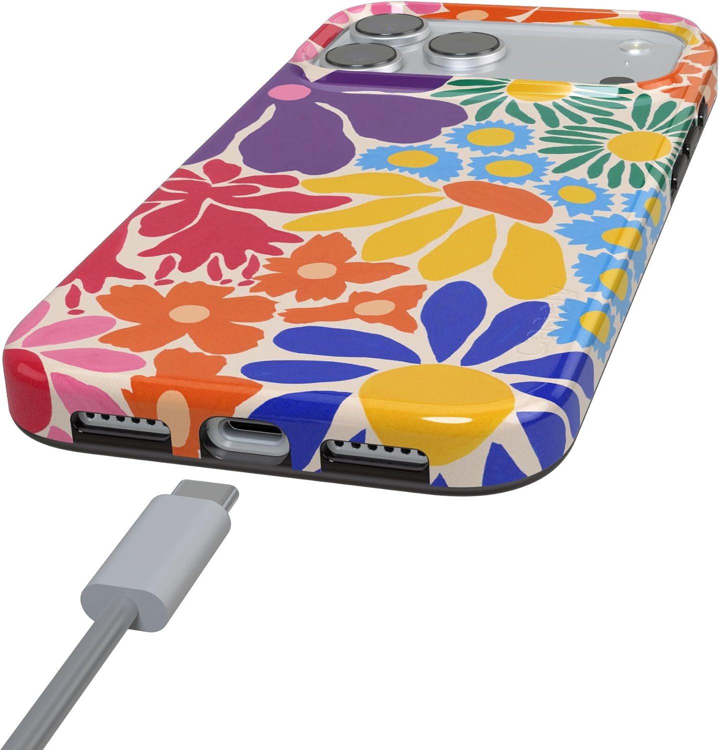 Casely iPhone 17 Pro Max Case | Flower Patch | Multi-Color Floral | Compatible with MagSafe | Classic Ultra Slim Design